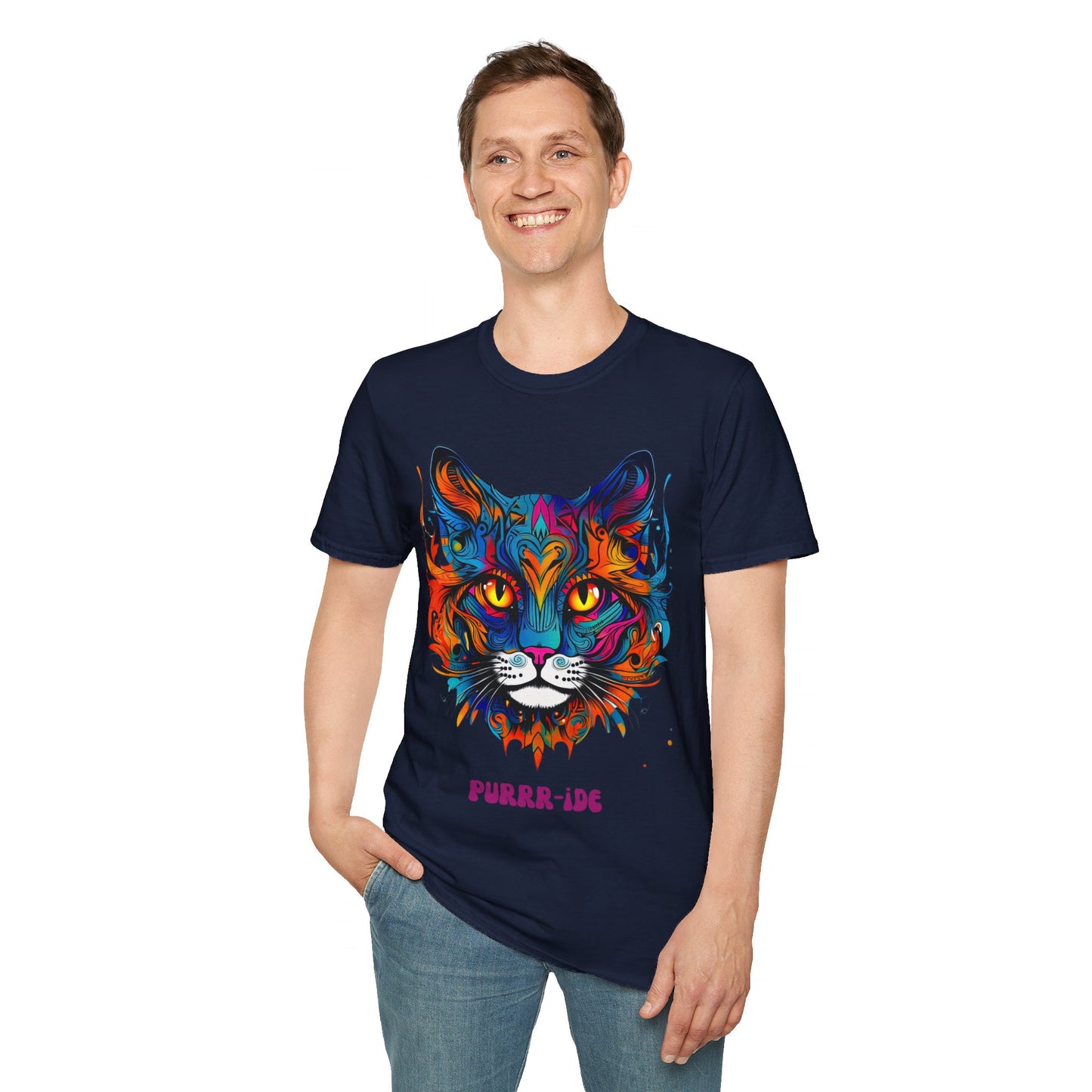 Pride - Purride Cat Shirt, Cat Lover's Christmas Gift Unisex Tee Shirt, T-Shirt Cat Lovers Gift Softstyle T-Shirt Tee Teeshirt LGBTQ+ Gift