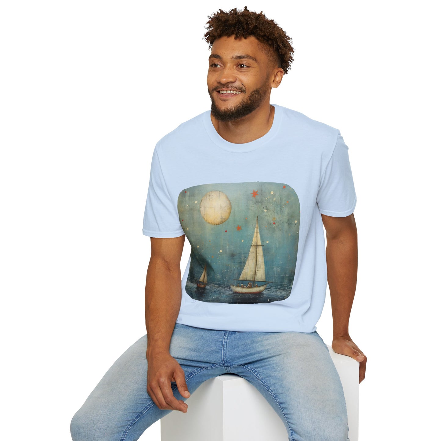 Nautical, Sailing Lover's Peaceful Seas Unisex Tee Shirt, T-Shirt Sailing Gift Softstyle T-Shirt Tee Teeshirt Nautical Florida Gift