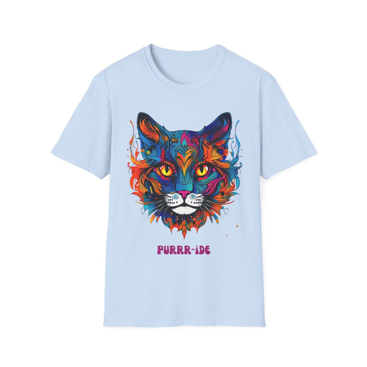Pride - Purride Cat Shirt, Cat Lover's Christmas Gift Unisex Tee Shirt, T-Shirt Cat Lovers Gift Softstyle T-Shirt Tee Teeshirt LGBTQ+ Gift