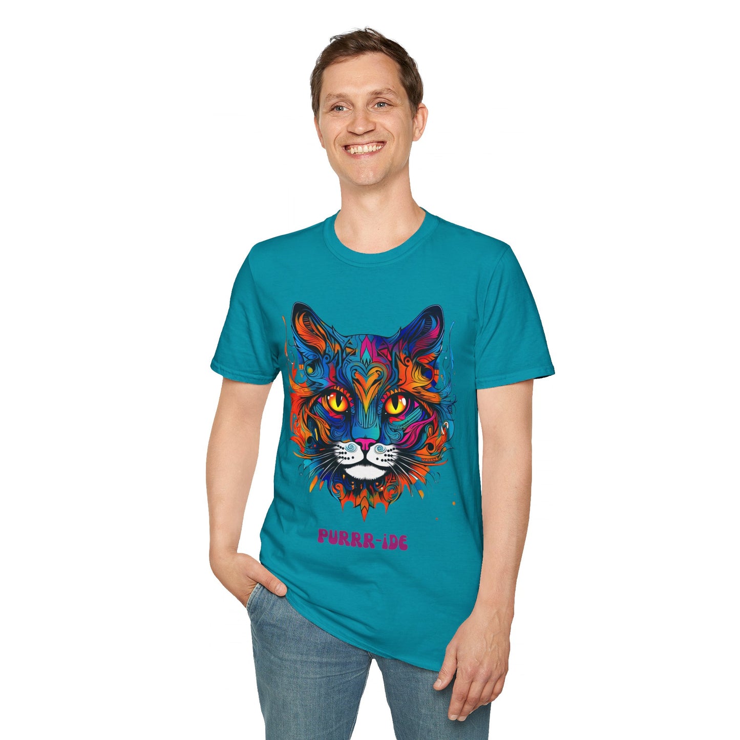 Pride - Purride Cat Shirt, Cat Lover's Christmas Gift Unisex Tee Shirt, T-Shirt Cat Lovers Gift Softstyle T-Shirt Tee Teeshirt LGBTQ+ Gift