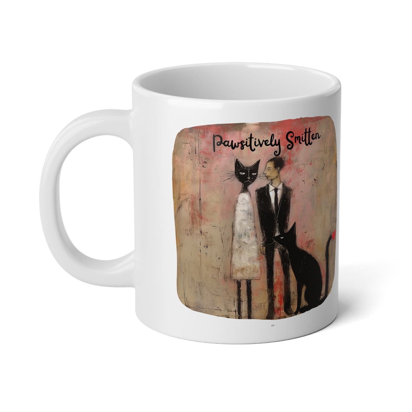 Pawsitively Smitten Valentine's Day Gift Mug - XL size Jumbo 20 oz Mug XL Size Mug