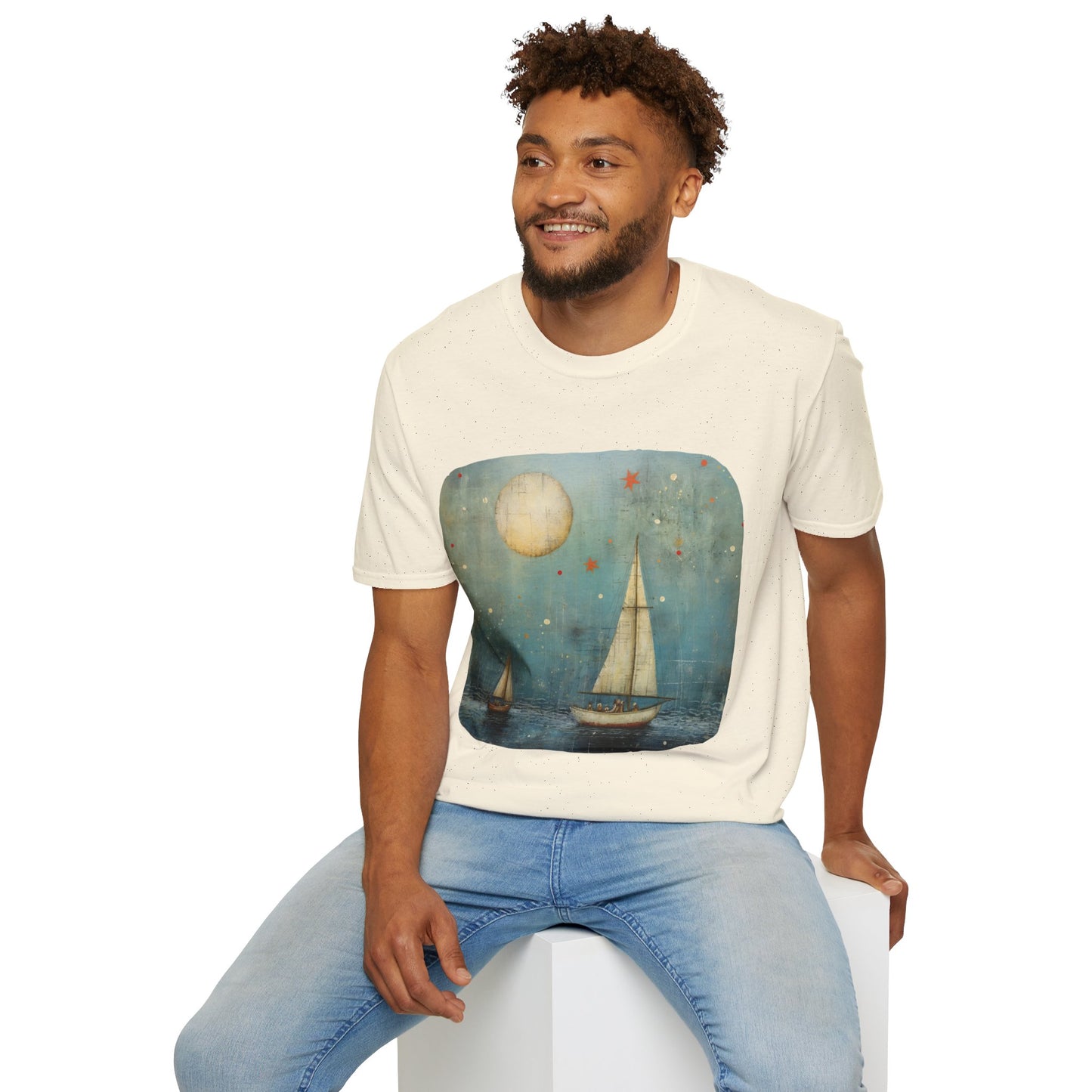 Nautical, Sailing Lover's Peaceful Seas Unisex Tee Shirt, T-Shirt Sailing Gift Softstyle T-Shirt Tee Teeshirt Nautical Florida Gift