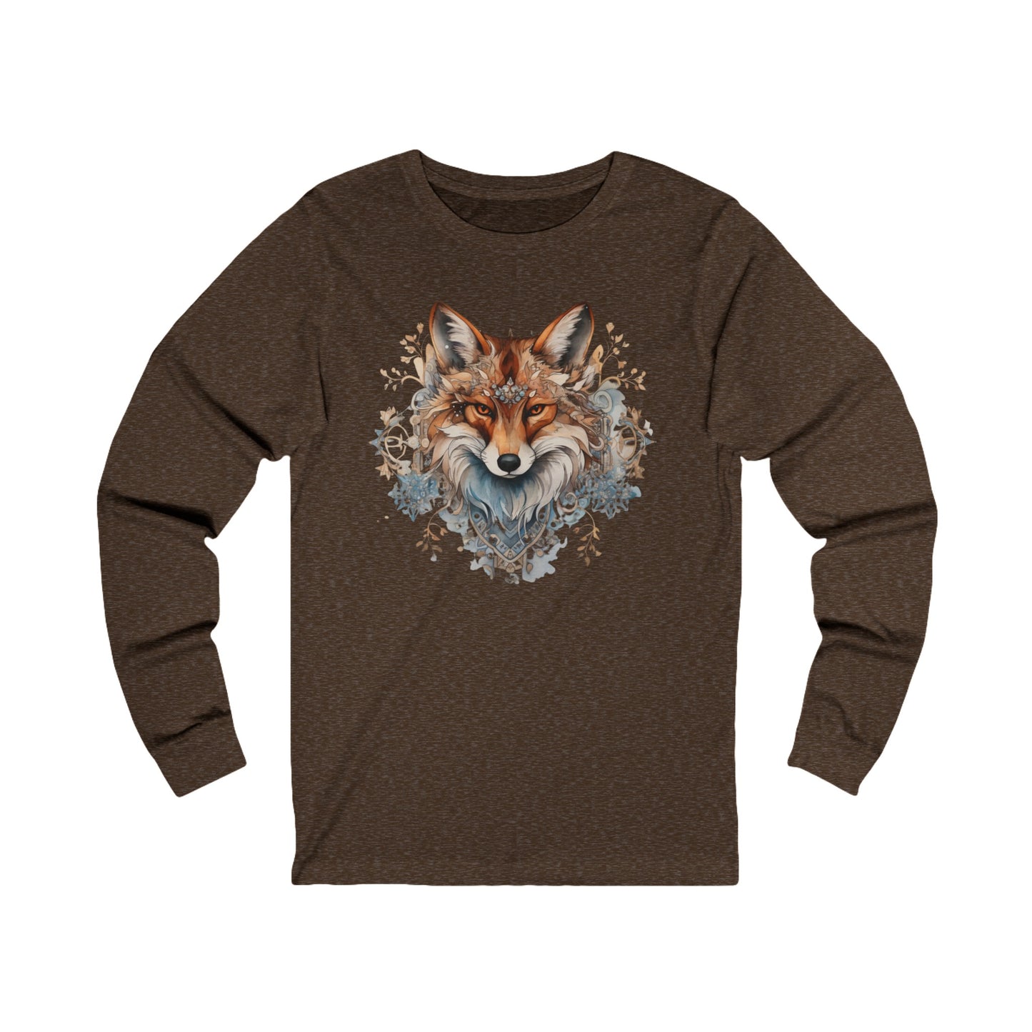 Red Fox Winter Fox, Long Sleeve Holiday Shirt Fox Christmas Gift Unisex Jersey Long Sleeve Tee Shirt, T-Shirt,