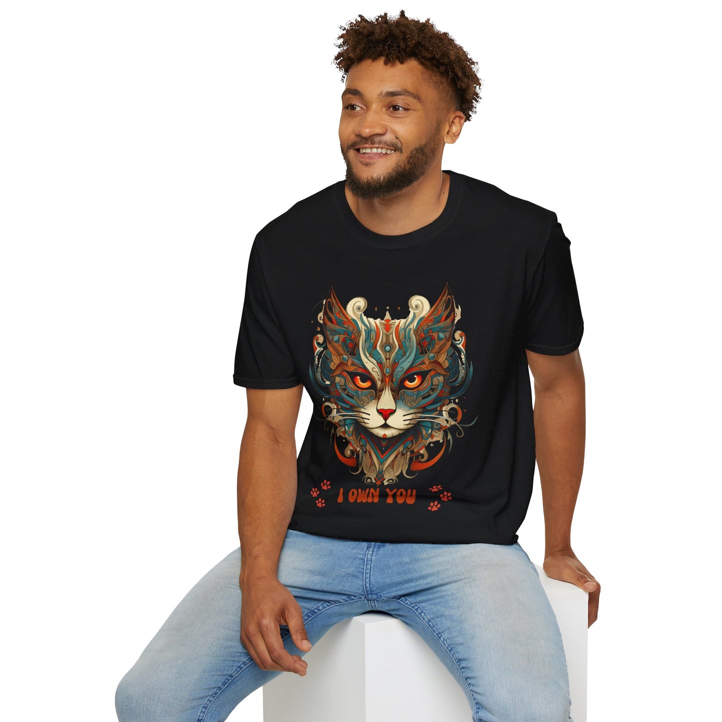 I Own You Cat Paws, Cat Lover's Gift Unisex Tee Shirt, T-Shirt Cat Lovers Gift Softstyle T-Shirt Tee Teeshirt Stylized Exotic Cat