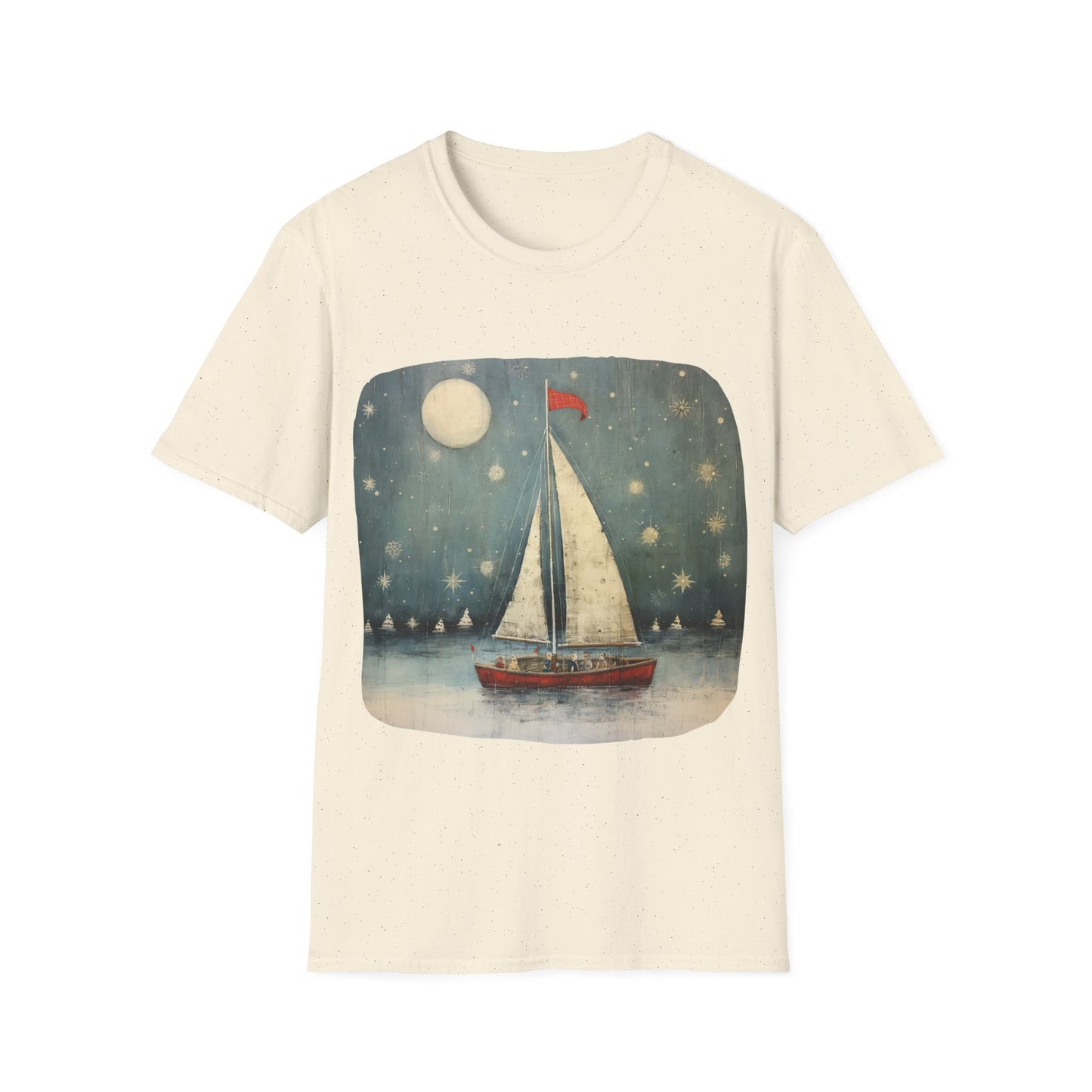 Christmas Nautical, Sailing Lover's Christmas Gift Unisex Tee Shirt, T-Shirt Sailing Gift Softstyle T-Shirt Tee Teeshirt Nautical Florida