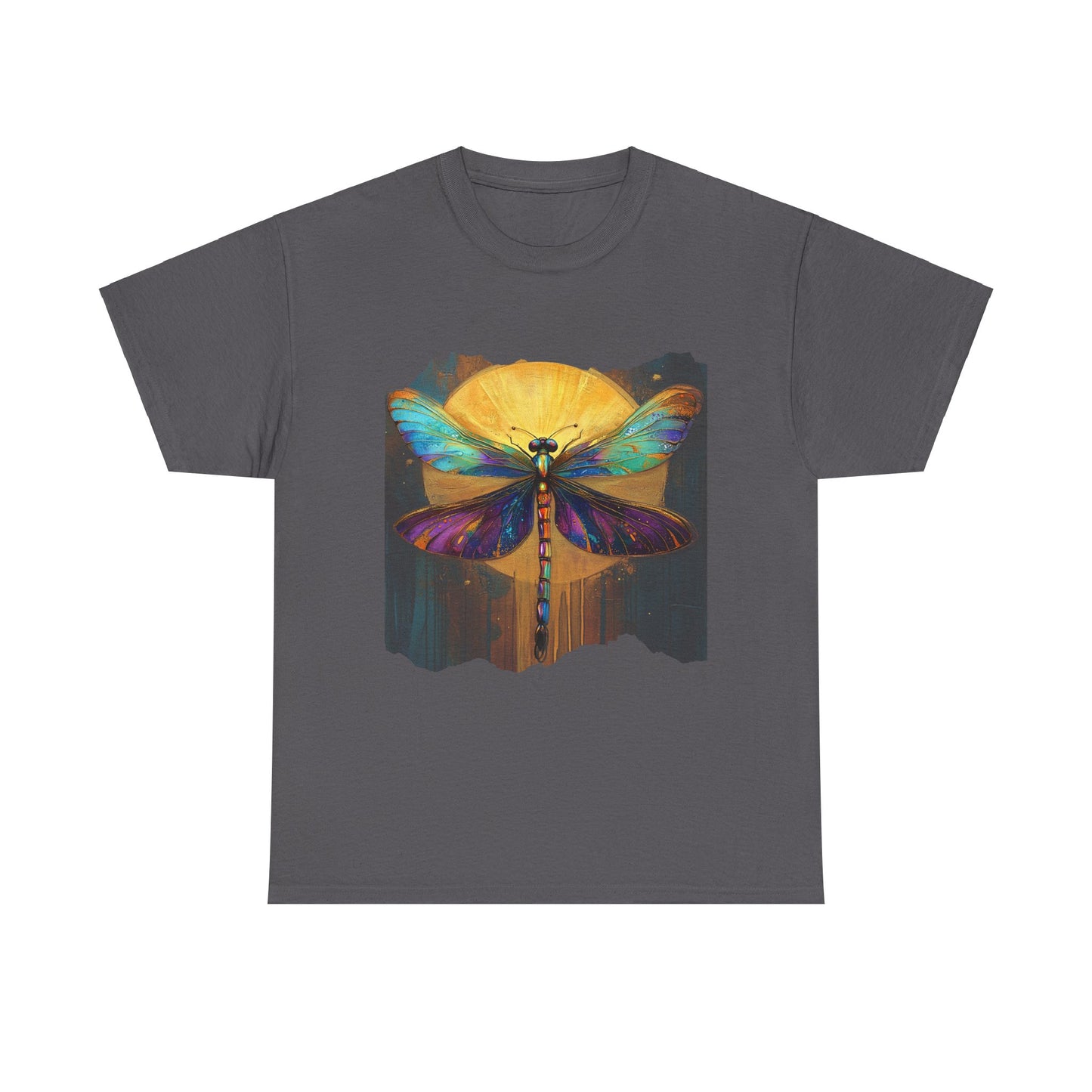 Gilded Dragonfly, (V2) Dragonfly Lover - Dragonfly Gift Unisex Heavy Cotton Tee T-Shirt