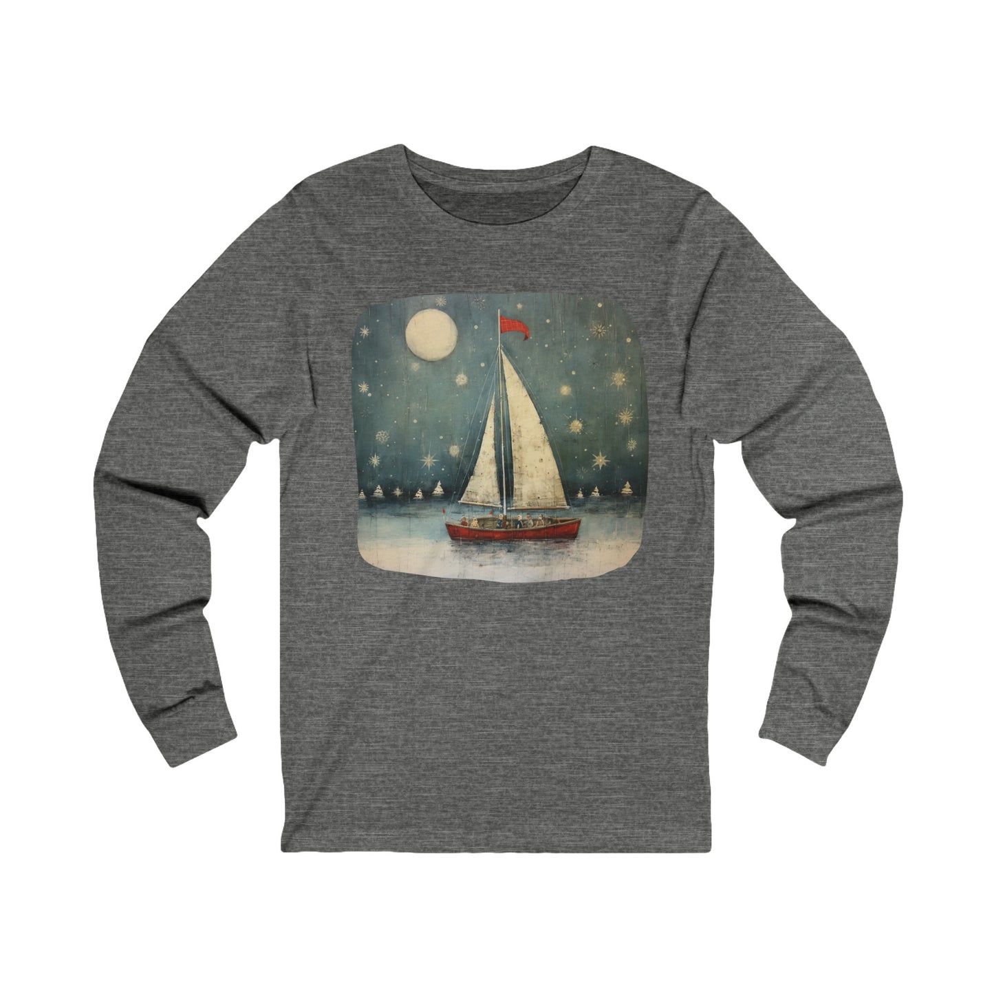 Nautical Sailing NIght Sailing Long Sleeve Shirt Sailor Gift Unisex Jersey Long Sleeve Tee Shirt, T-Shirt, Boat, Florida Holiday
