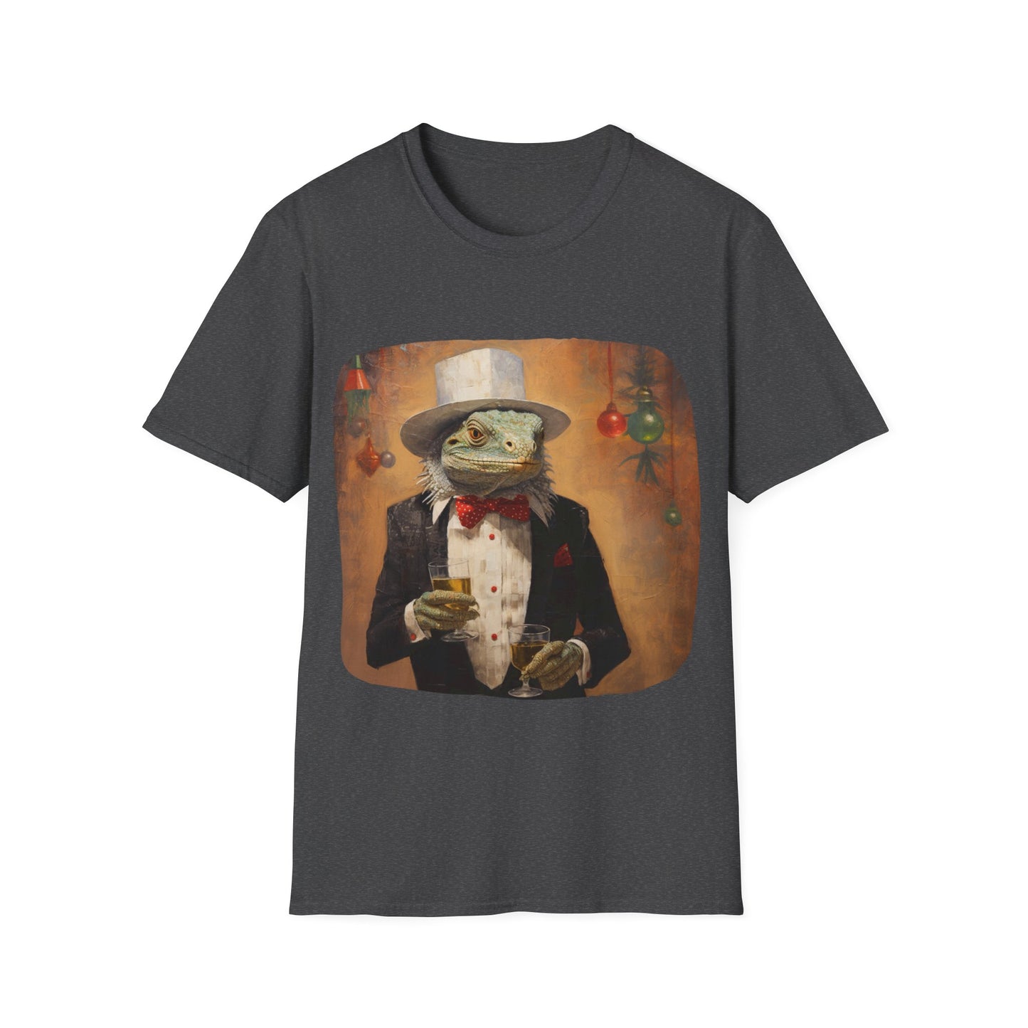 Cocktails, Drinking Iguana, Holiday Party Shirt, Drinking, Holiday and New years Gift Unisex Tee Shirt, T-Shirt Softstyle T-Shirt Tee Teeshirt - New Years Too!