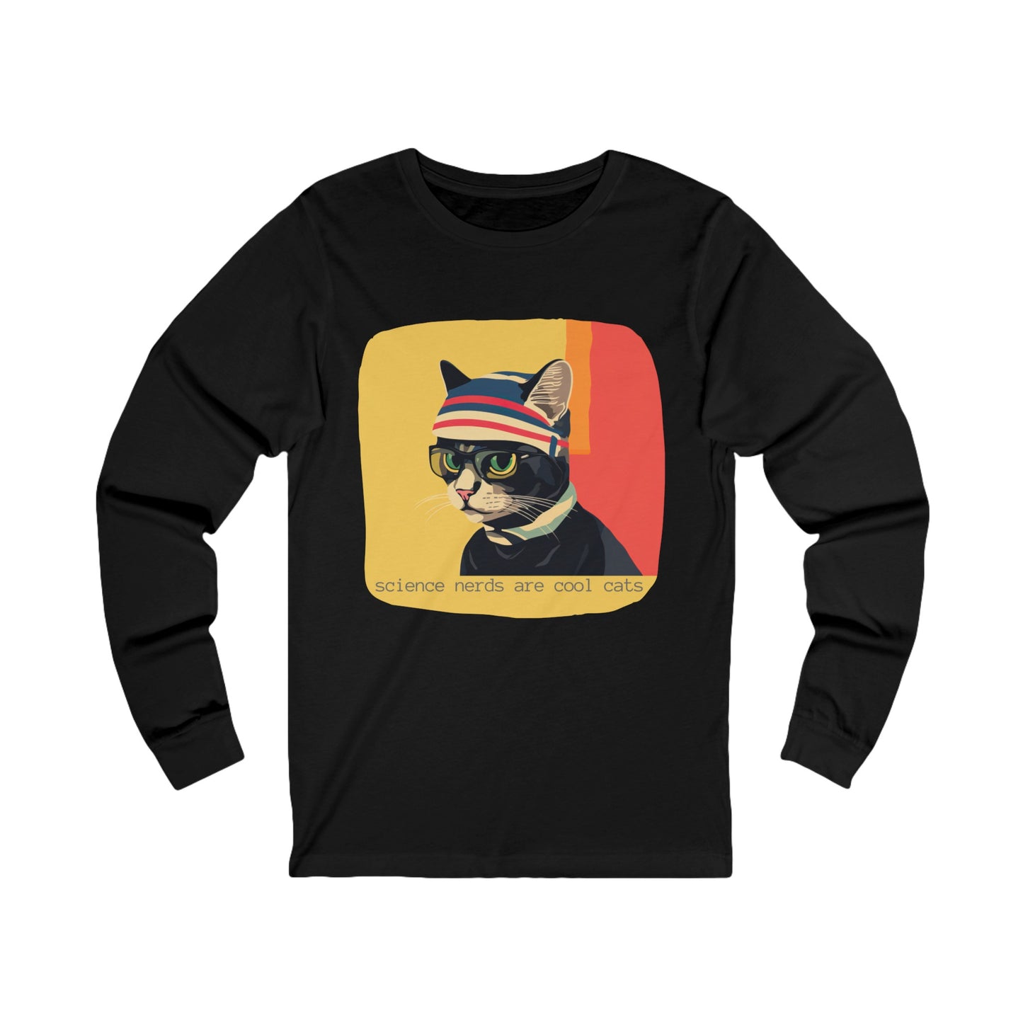Science Nerds are Cool Cats, Science Geek Cat Science Lover Cat Gift Unisex Jersey Long Sleeve Tee Shirt, T-Shirt, Cat Lovers Gift