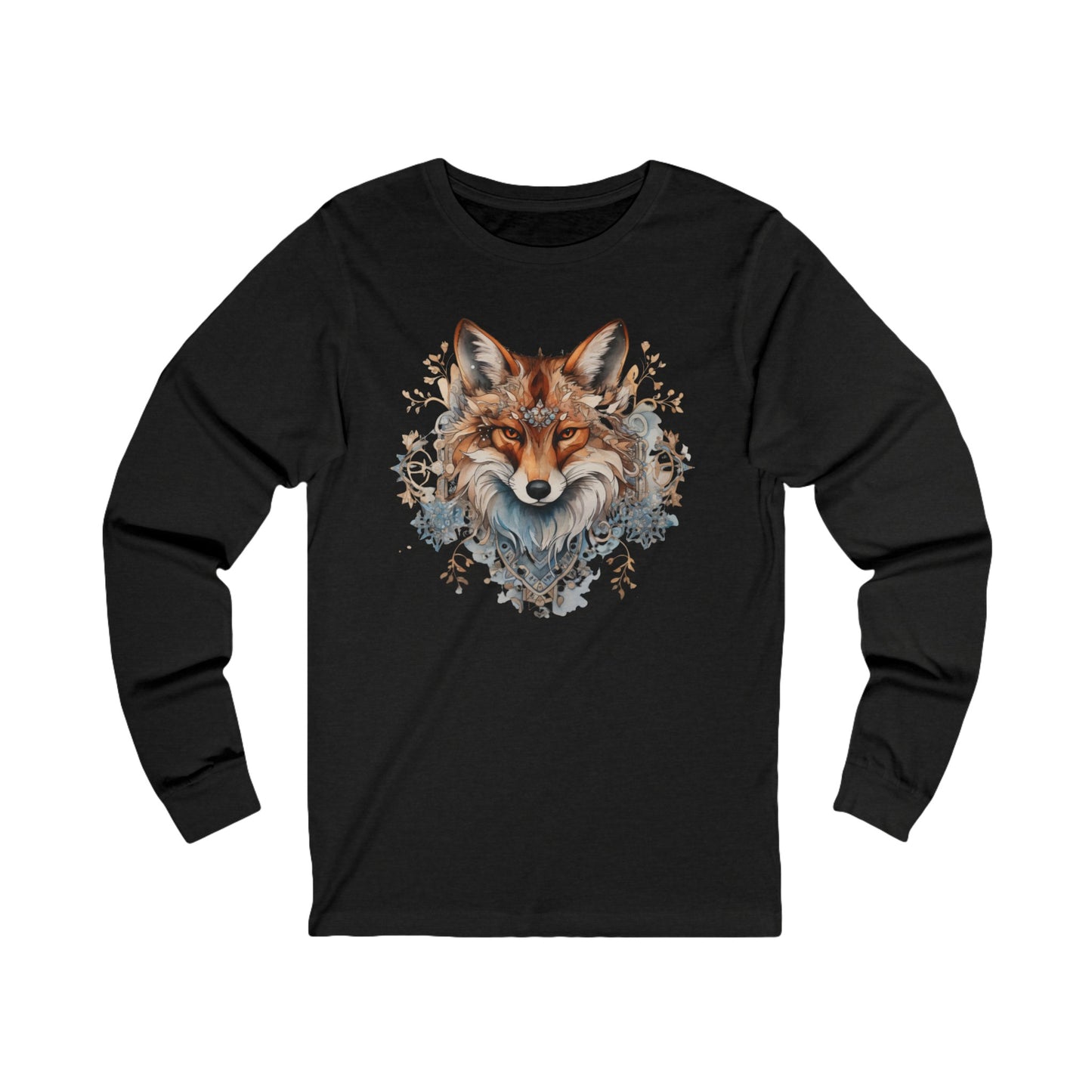 Red Fox Winter Fox, Long Sleeve Holiday Shirt Fox Christmas Gift Unisex Jersey Long Sleeve Tee Shirt, T-Shirt,