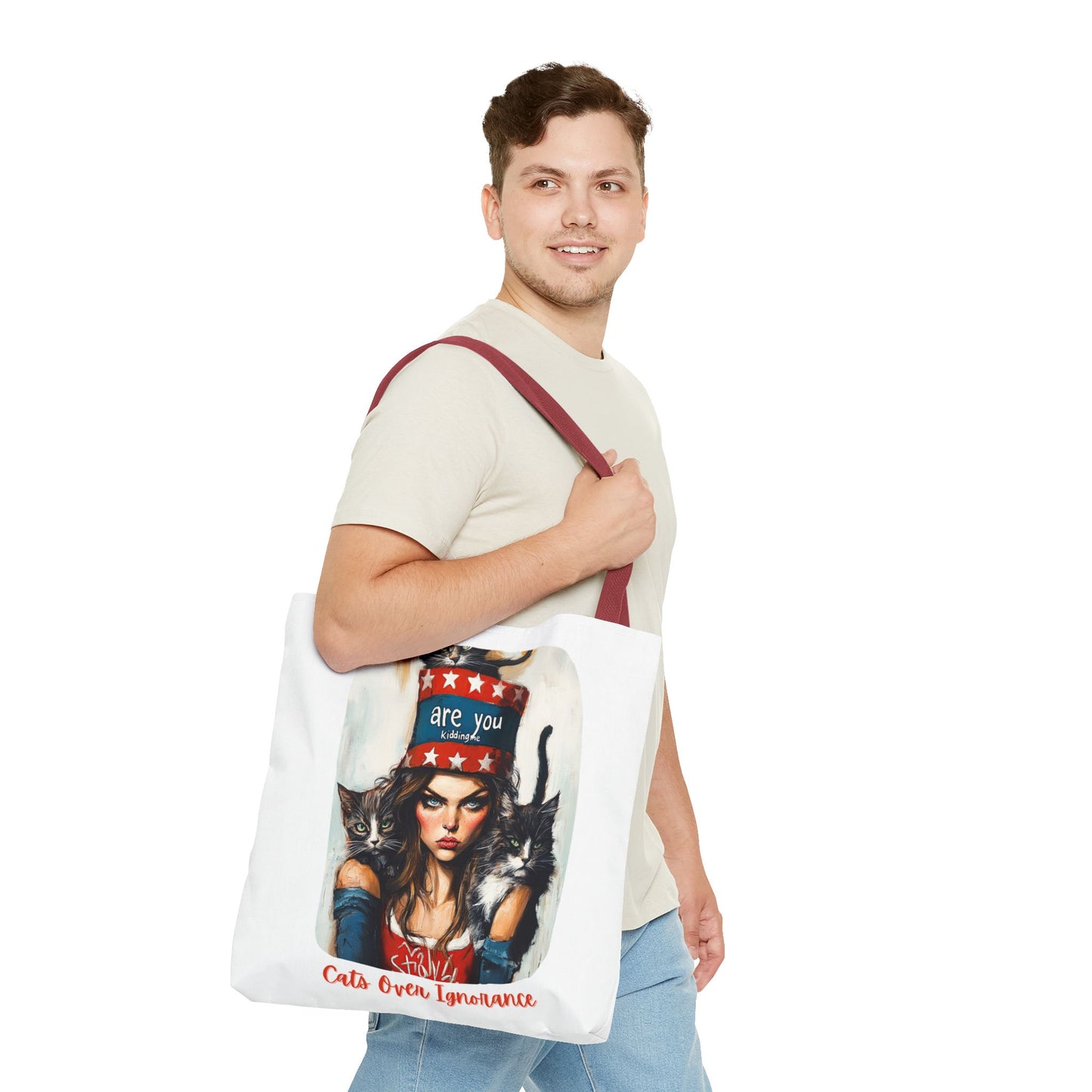 "Cats Over Ignorance" Childless Cat Lady Tote Bag (AOP)