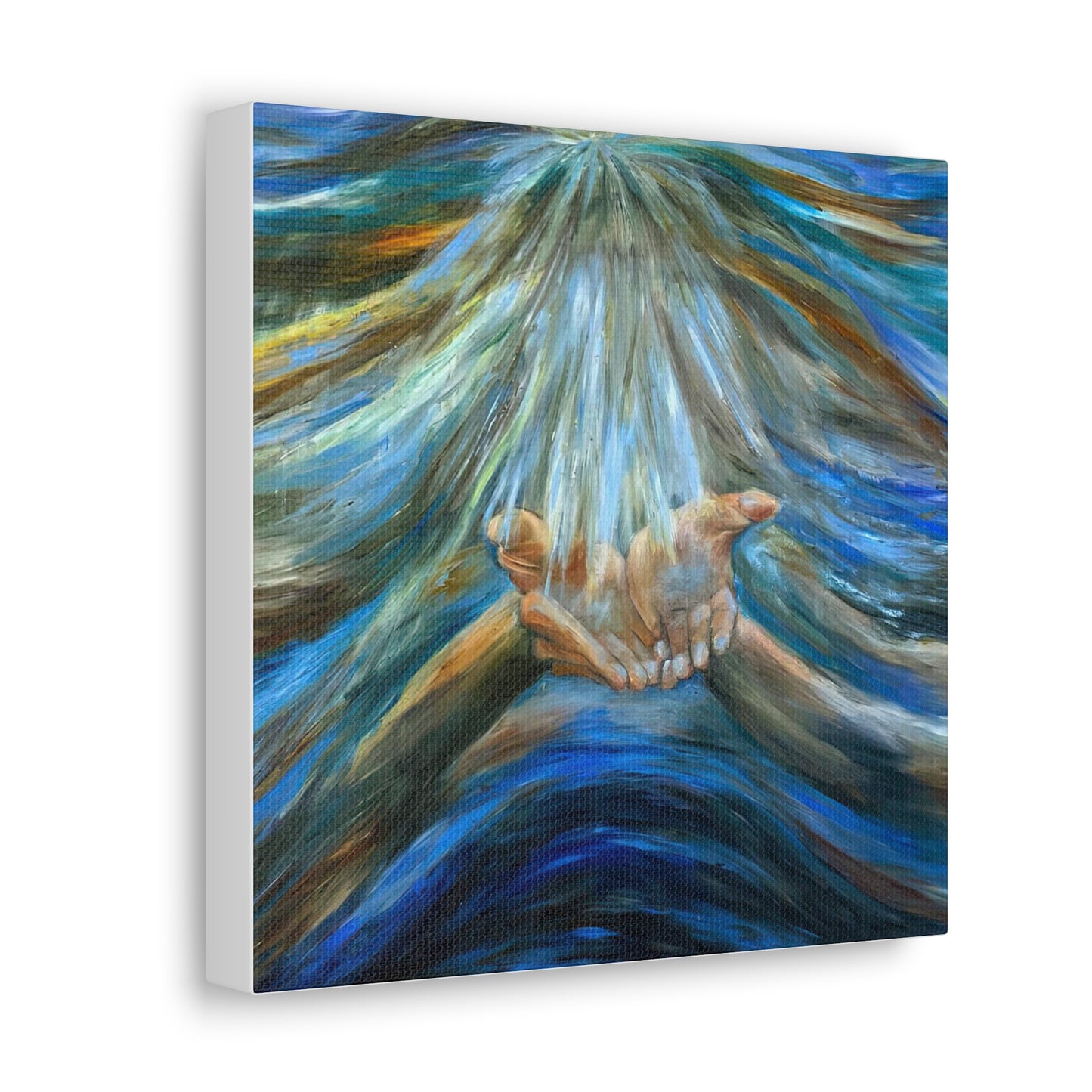 Reiki, Hands of Grace, Hands of Light, Creation, Spiritual, Religious Wall Art, Canvas Gallery Wraps, Wall Print Art Oil Painting,