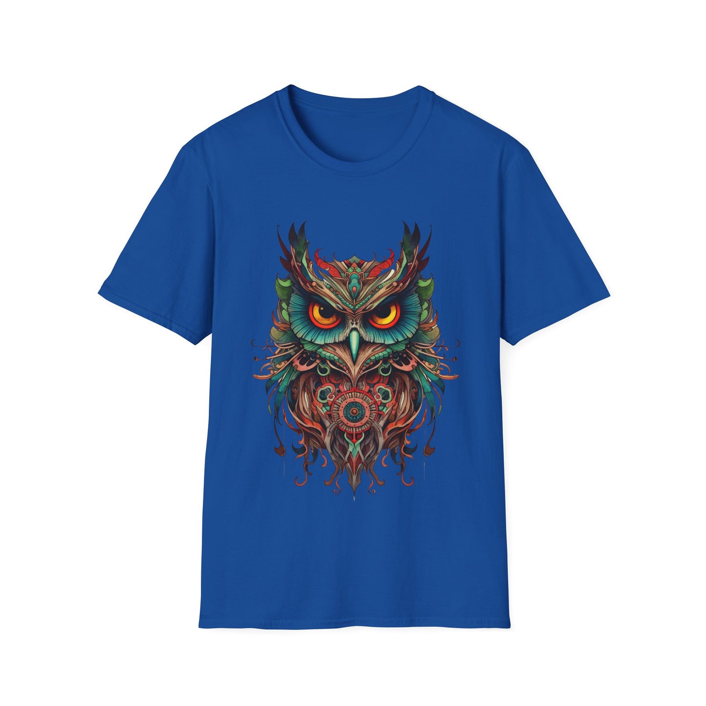 Jeweled Tone Owl, Owl Shirt, Barn Steampunk Owl Unisex Tee Shirt, T-Shirt Softstyle T-Shirt Tee Teeshirt
