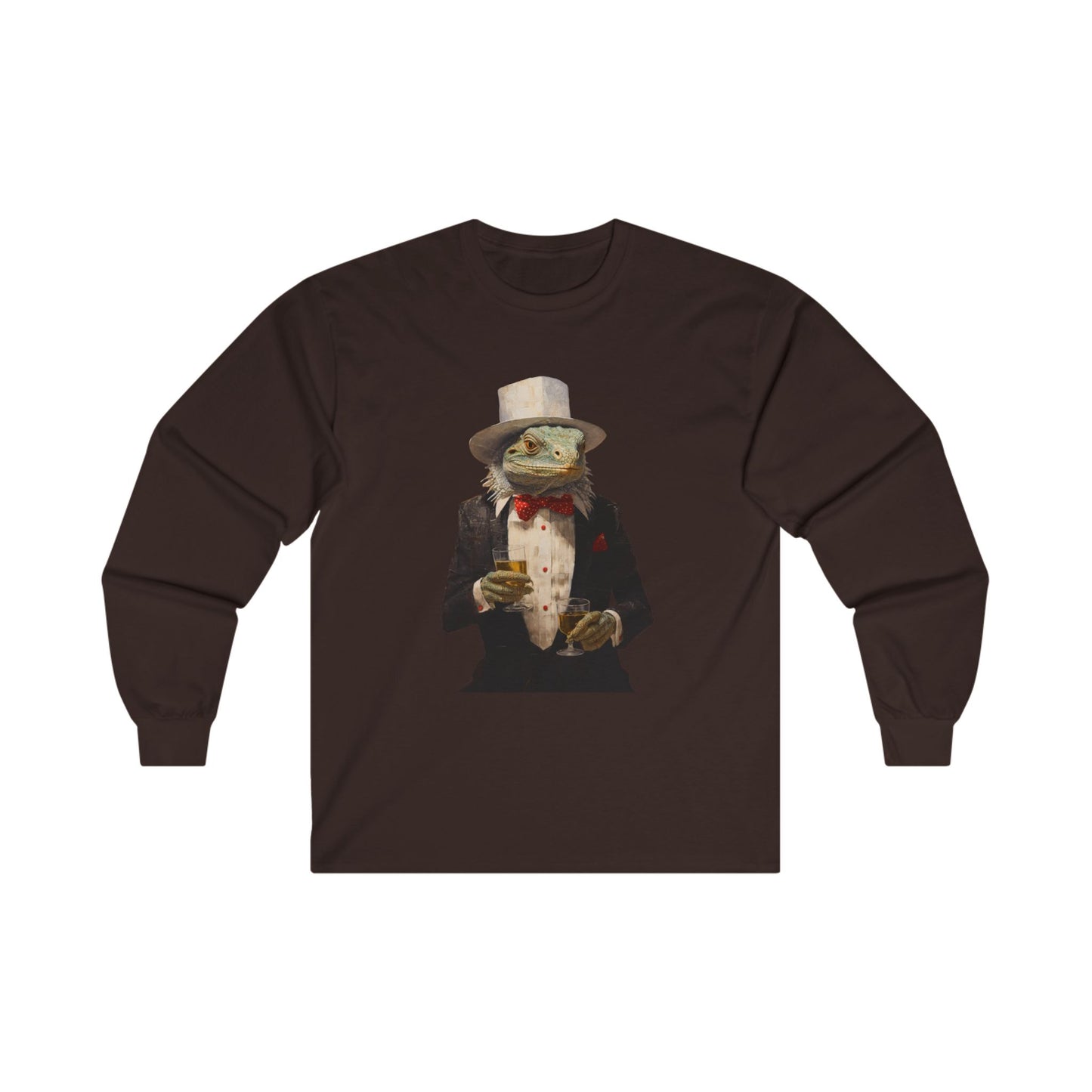 Cocktail Charlie, Drinking, Cocktails Iguana, Reptile Shirt, Drinking Celebration Gift, Bar Gift, Long Sleeve T-shirt Ultra Cotton Long Sleeve Tee T-Shirt
