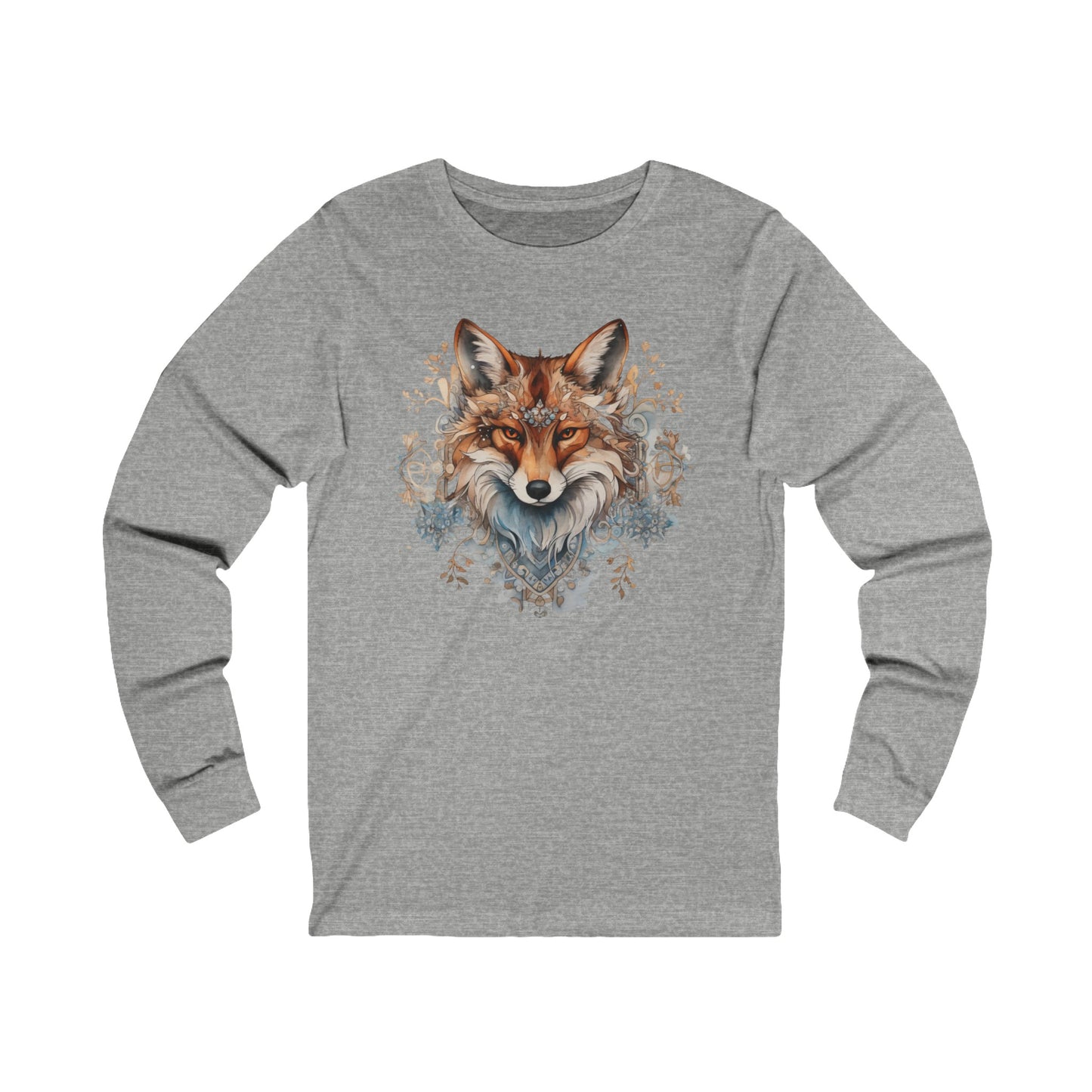 Red Fox Winter Fox, Long Sleeve Holiday Shirt Fox Christmas Gift Unisex Jersey Long Sleeve Tee Shirt, T-Shirt,