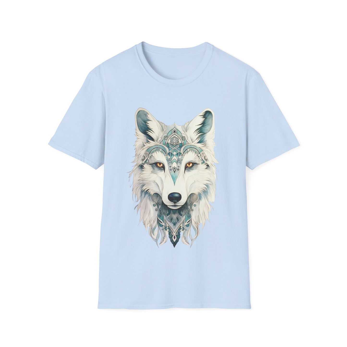 Snow Wolf, White Wolf Shirt, Lone Wolf Gift Unisex Tee Shirt, T-Shirt Wolf Totem Spirit Medicine Softstyle T-Shirt Tee Teeshirt