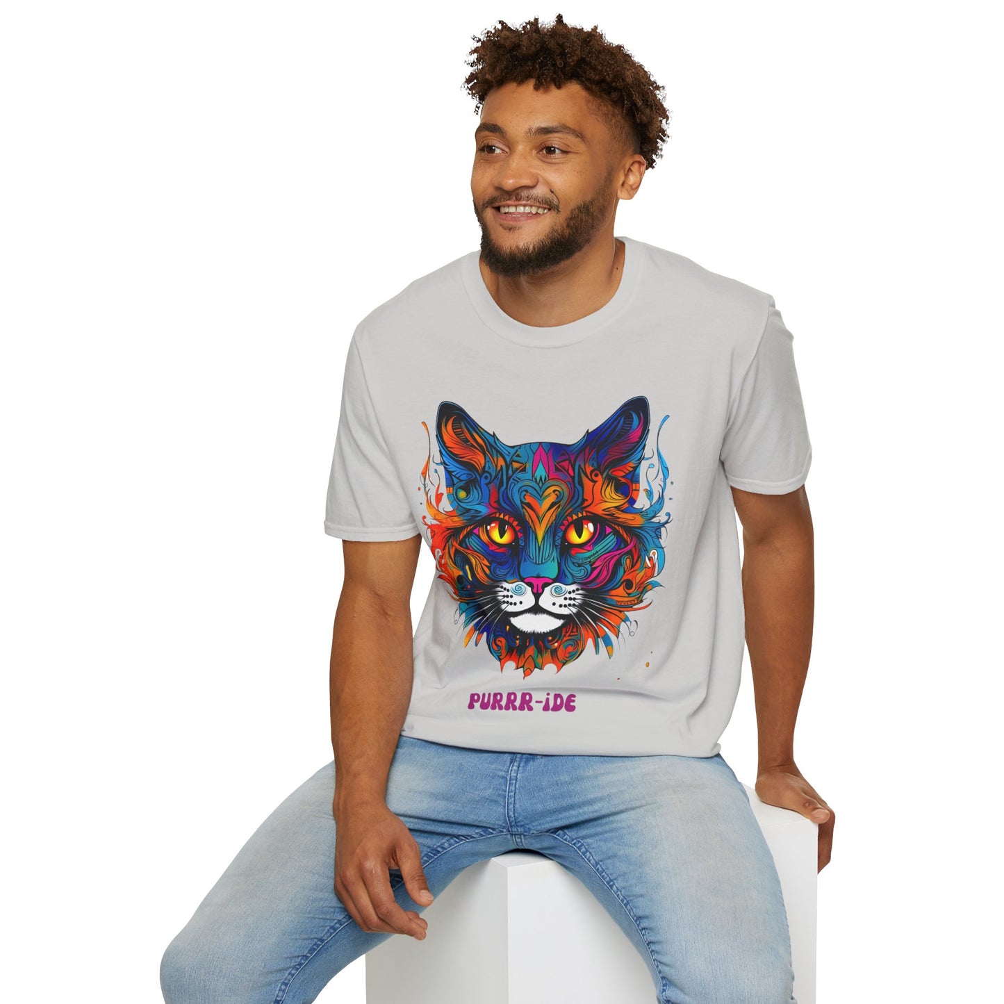 Pride - Purride Cat Shirt, Cat Lover's Christmas Gift Unisex Tee Shirt, T-Shirt Cat Lovers Gift Softstyle T-Shirt Tee Teeshirt LGBTQ+ Gift