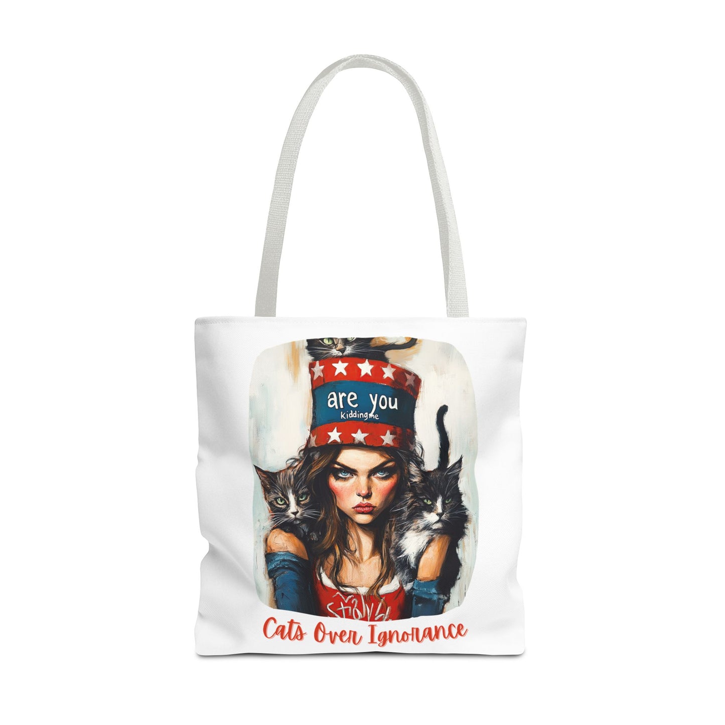 "Cats Over Ignorance" Childless Cat Lady Tote Bag (AOP)
