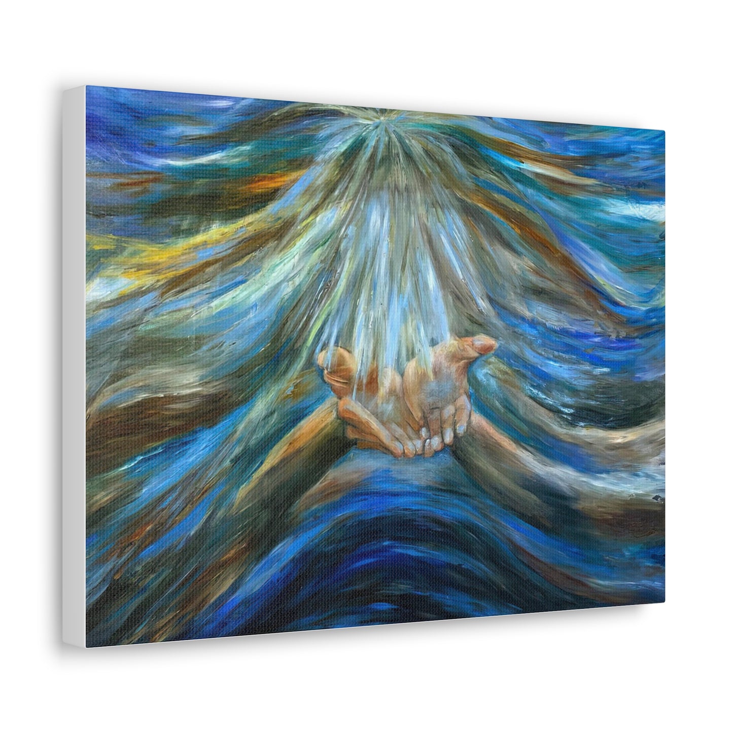 Reiki, Hands of Grace, Hands of Light, Creation, Spiritual, Religious Wall Art, Canvas Gallery Wraps, Wall Print Art Oil Painting,