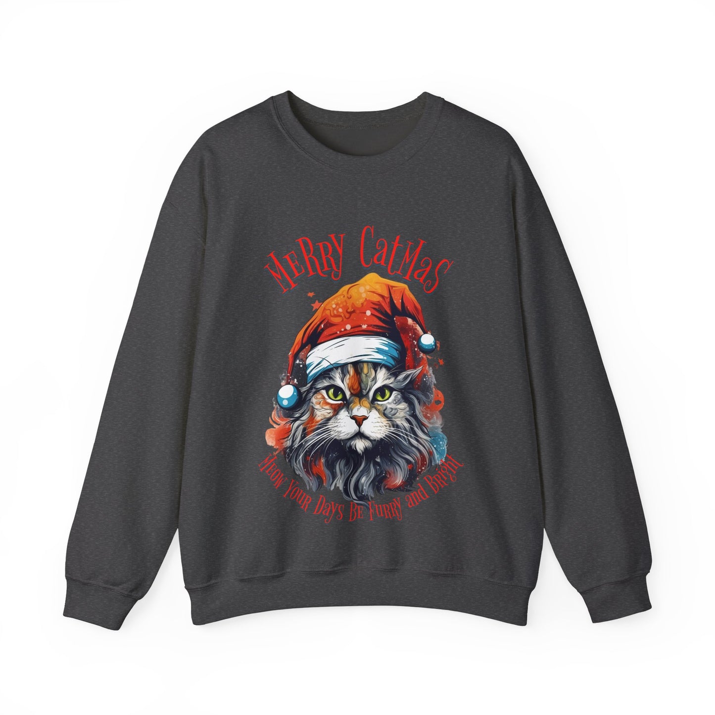 Merry Catmas Christmas Cat, Cat Lovers Gift, Kitty Cat Christmas Shirt Unisex Sweatshirt Sweat Shirt, Many Colors