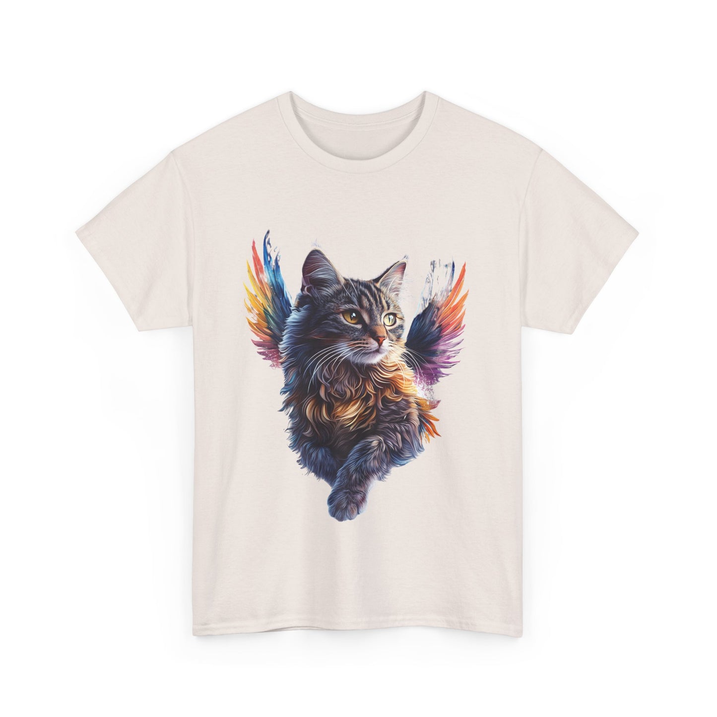 Angel Cat, Cat Memorial Cat with Angel Wings Graphic Tee- Cat Gift Unisex Heavy Cotton Tee T-Shirt
