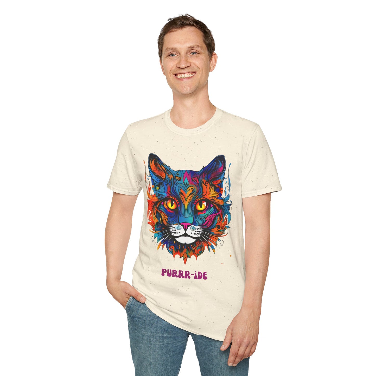 Pride - Purride Cat Shirt, Cat Lover's Christmas Gift Unisex Tee Shirt, T-Shirt Cat Lovers Gift Softstyle T-Shirt Tee Teeshirt LGBTQ+ Gift