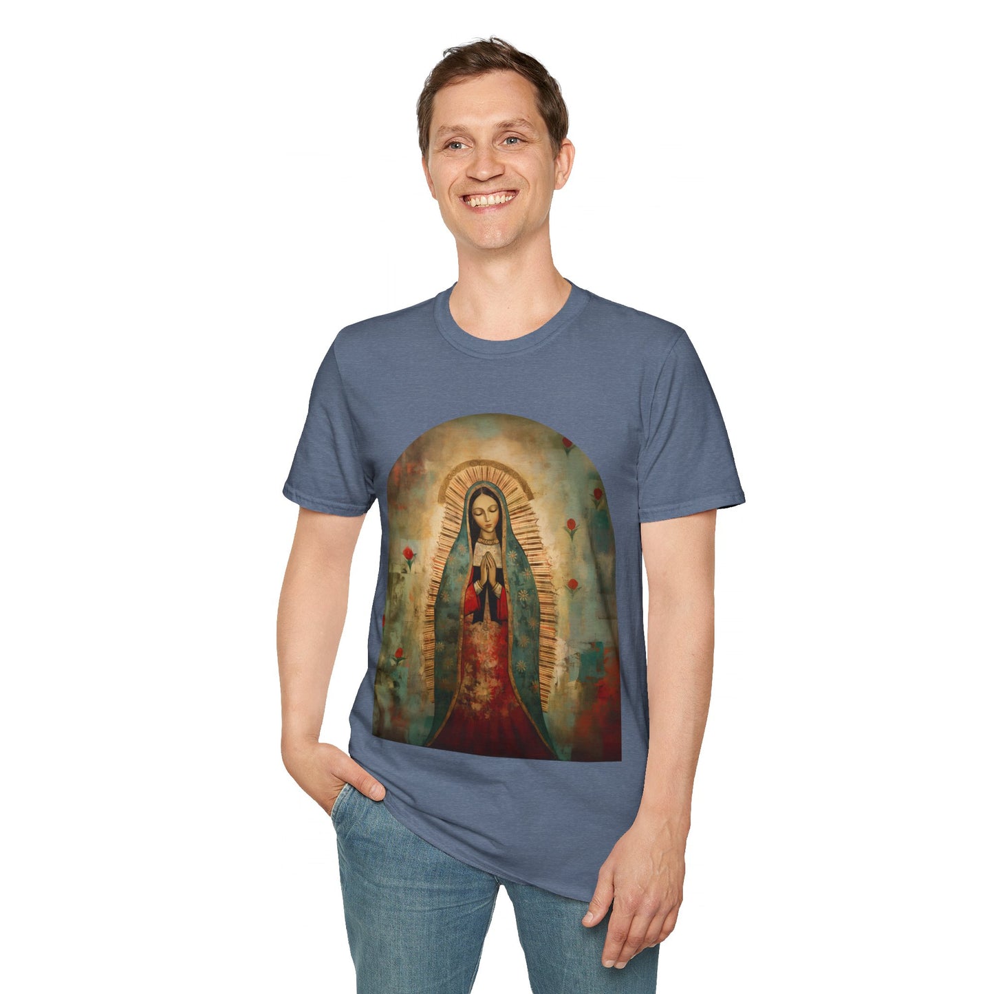 Our Lady Guadalupe Version 2 Mens Woman's Unisex Shirt Softstyle T-Shirt Teeshirt