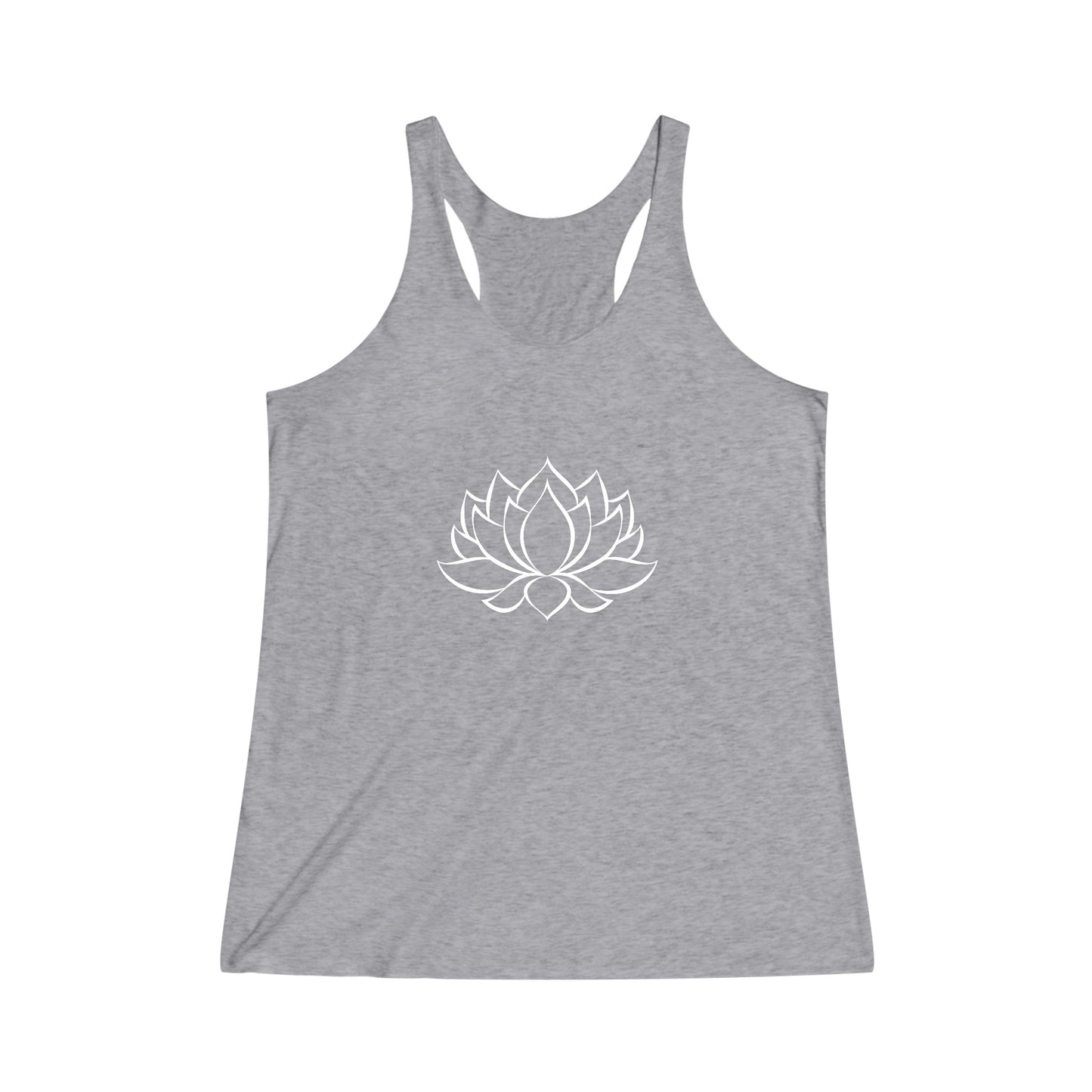 Lotus Flower White Yoga Tank Top, Peace, Namaste, Women's Yoga Athletic Racerback Tank Top Shirt Graphic Tee