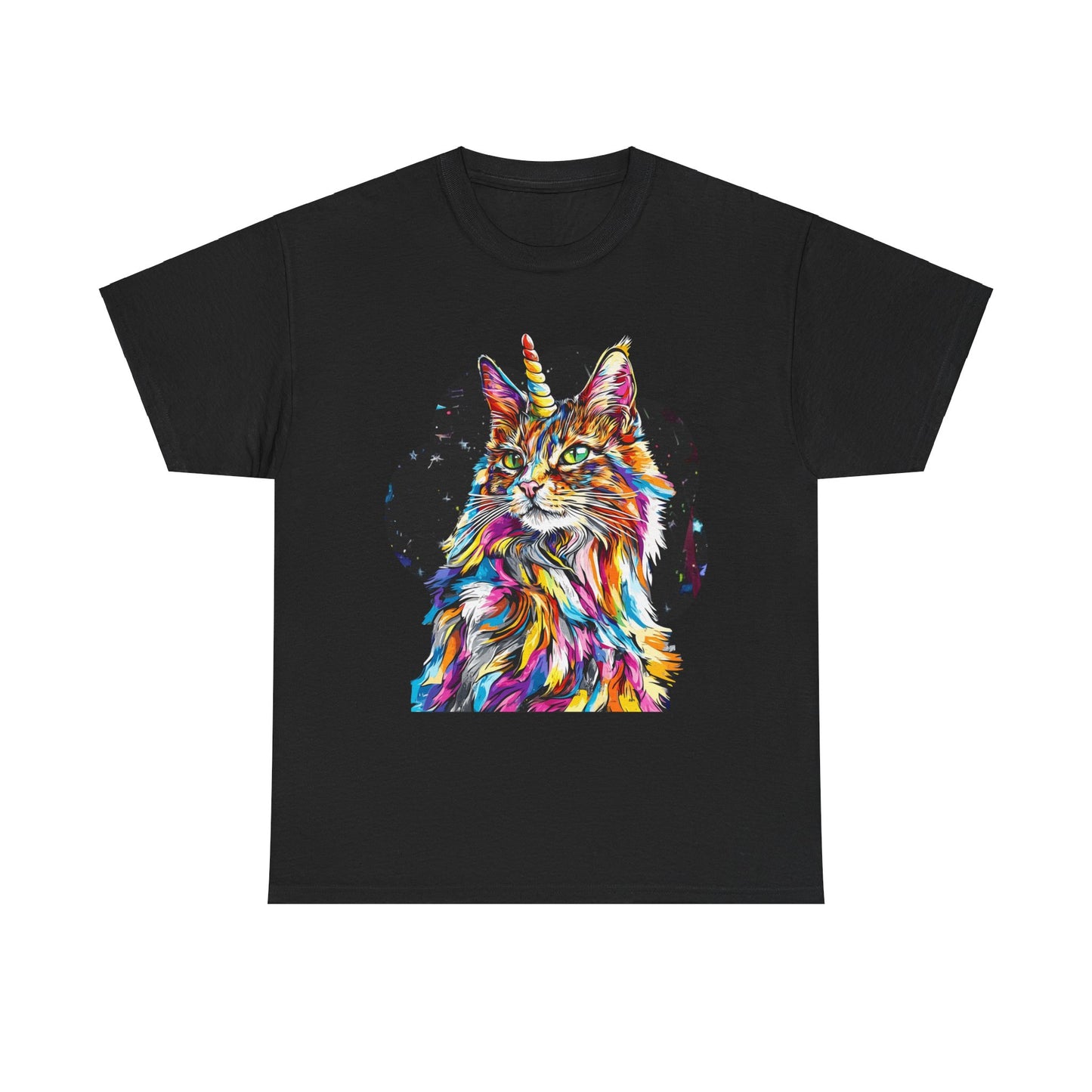 Sweet & Sassy Unicorn Cat Graphic Tee - Cat Unicorn Mythical Creature Gift Unisex Heavy Cotton Tee T-Shirt