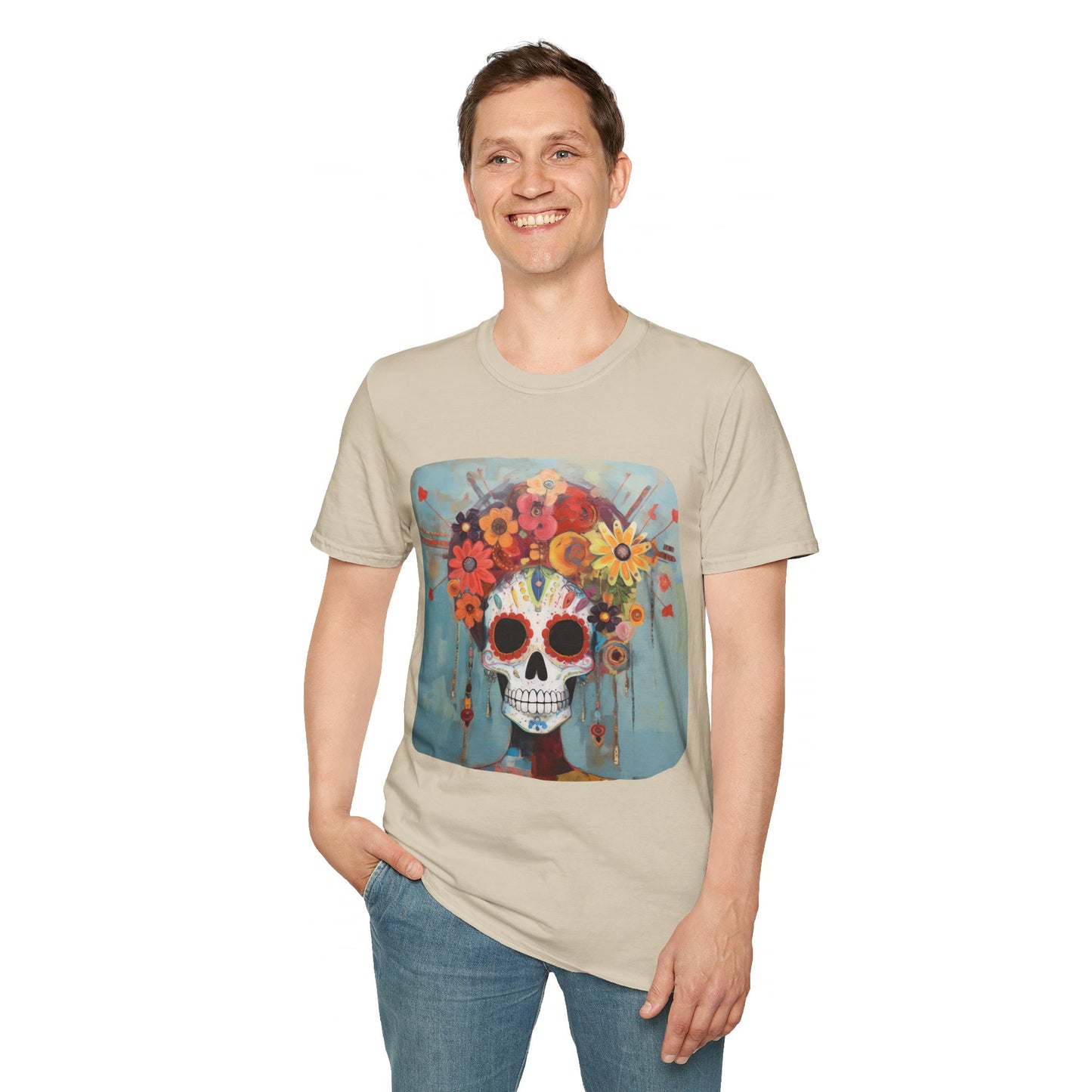 Mictecacihuatl Dia De Los Muertos Candy Skull Shirt, Teeshirt, Unisex Softstyle T-Shirt Mens Womans
