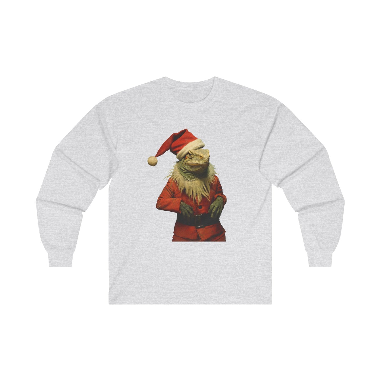 Iguana Christmas - Reptile Dragon in Christmas Santa Suit, Long Sleeve T-shirt Ultra Cotton Long Sleeve Tee t Gift Holiday Fun