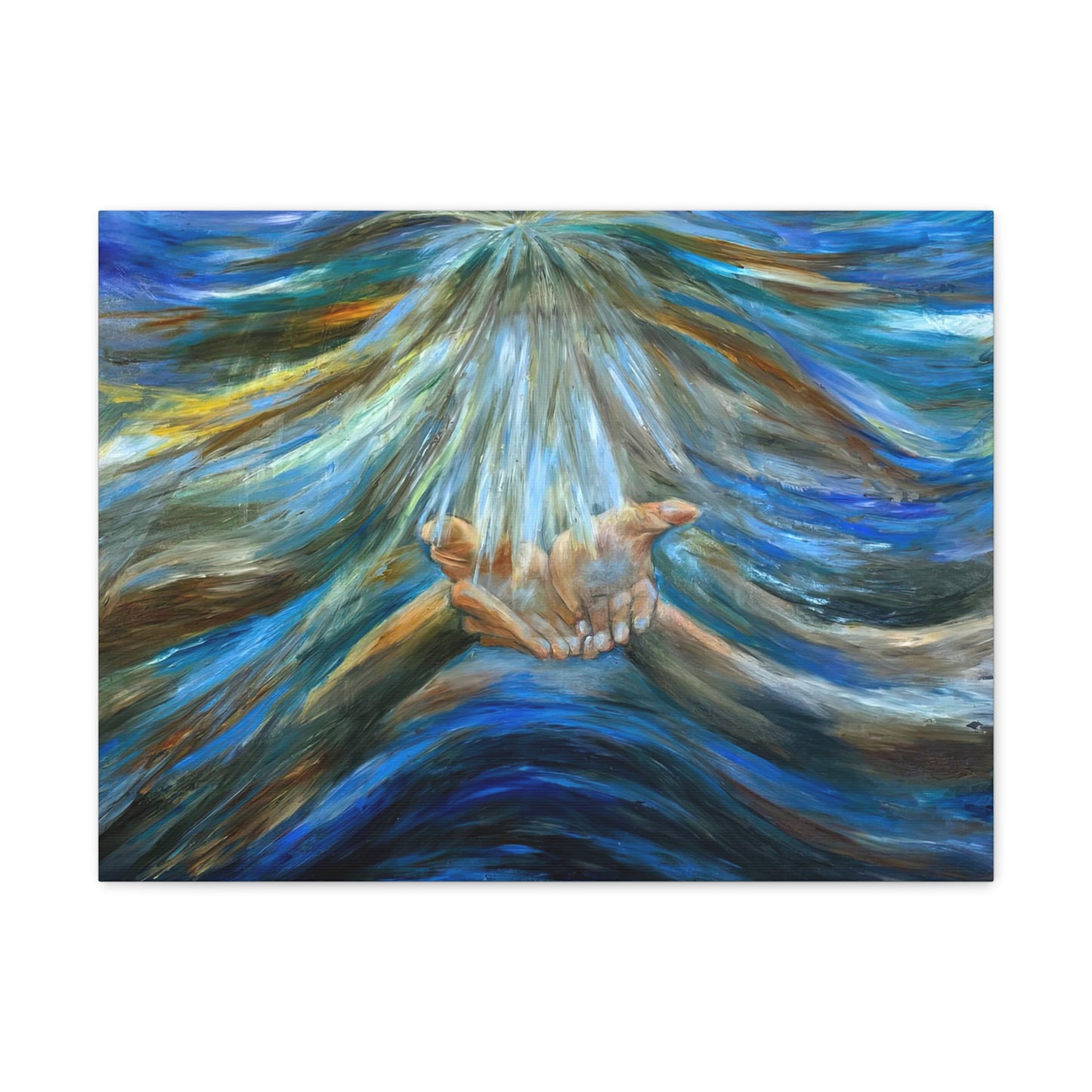 Reiki, Hands of Grace, Hands of Light, Creation, Spiritual, Religious Wall Art, Canvas Gallery Wraps, Wall Print Art Oil Painting,