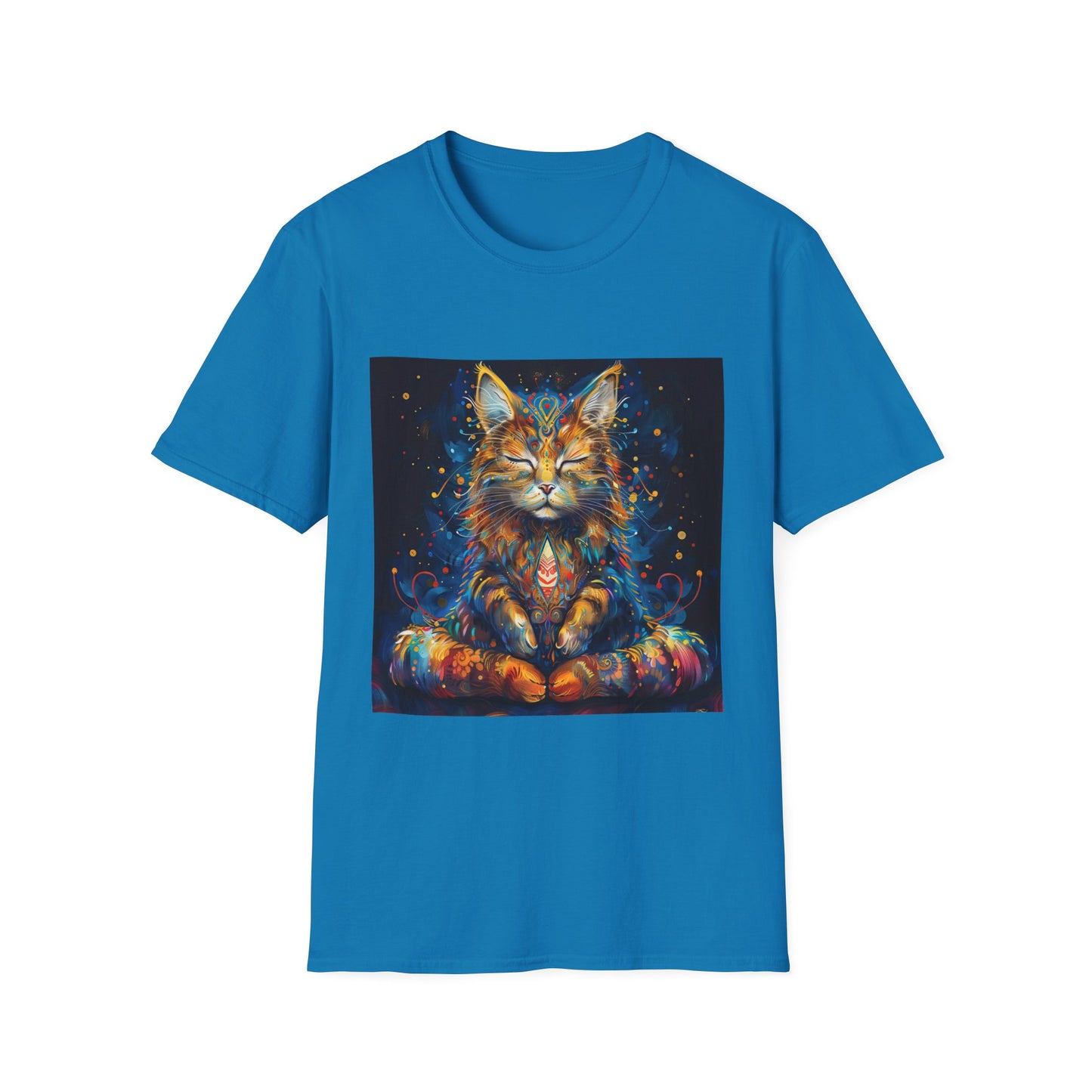 Zen Cat, Chill - Meditating Cat Shirt, Cat Lover's Graphic Tee Graphic Unisex T- Shirt, T-Shirt Cat Lovers Gift Softstyle T-Shirt Tee Teeshirt Stylized Cat