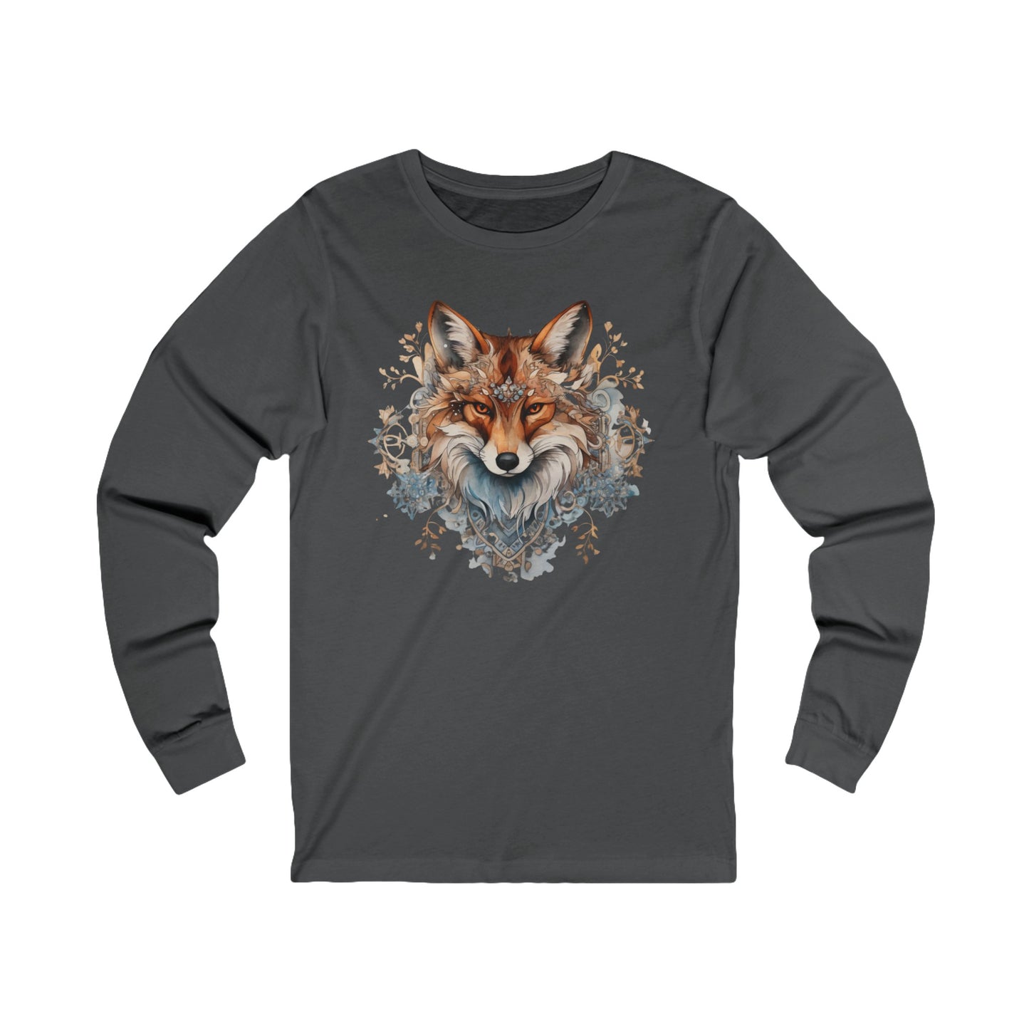 Red Fox Winter Fox, Long Sleeve Holiday Shirt Fox Christmas Gift Unisex Jersey Long Sleeve Tee Shirt, T-Shirt,