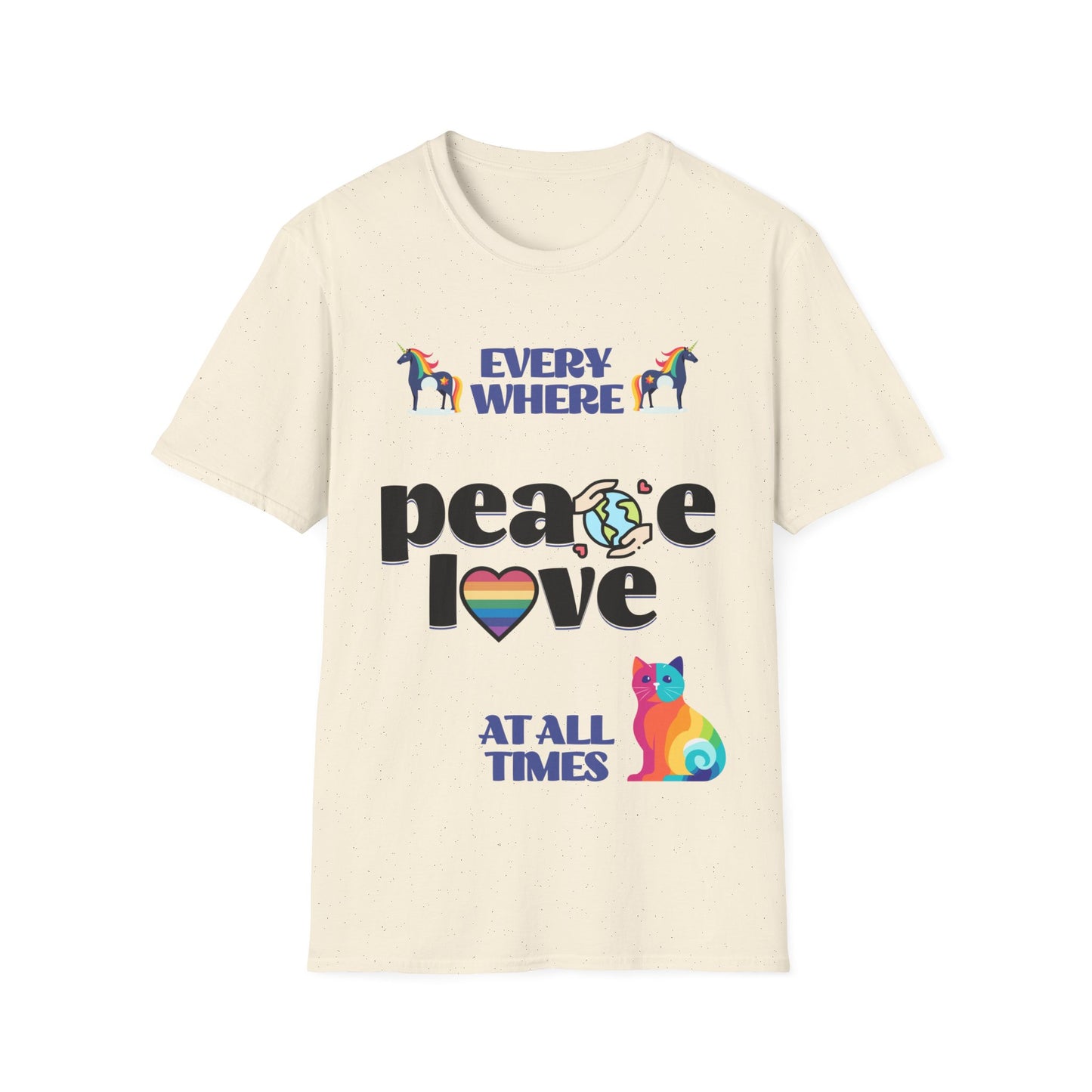 Peace, Love, Everywhere, All The Time Unisex LGBTQ shirt, T-shirt, Tee Shirt, Peace gift, Queer Gift, multiple colors