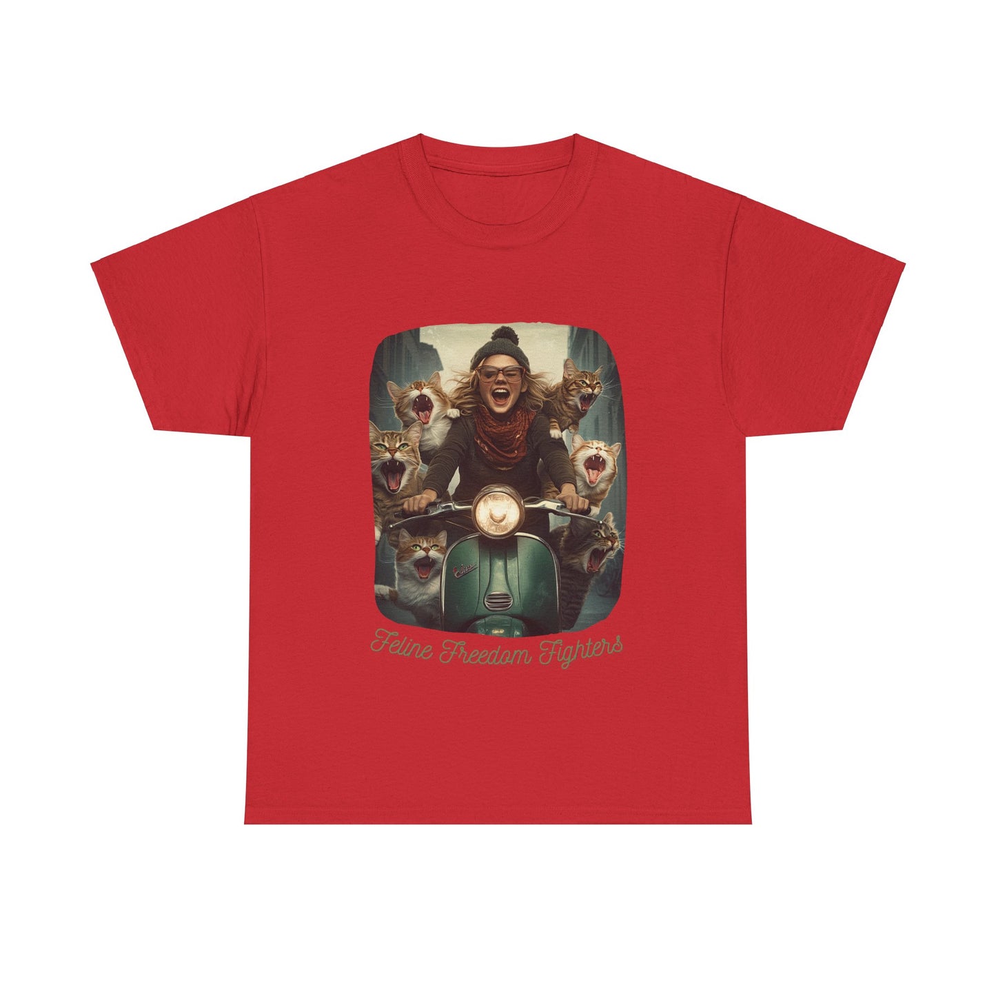 Childless Cat Lady Shirt - "Feline Freedom Fighters" - Say NO to Ignorance-Unisex Heavy Cotton Tee
