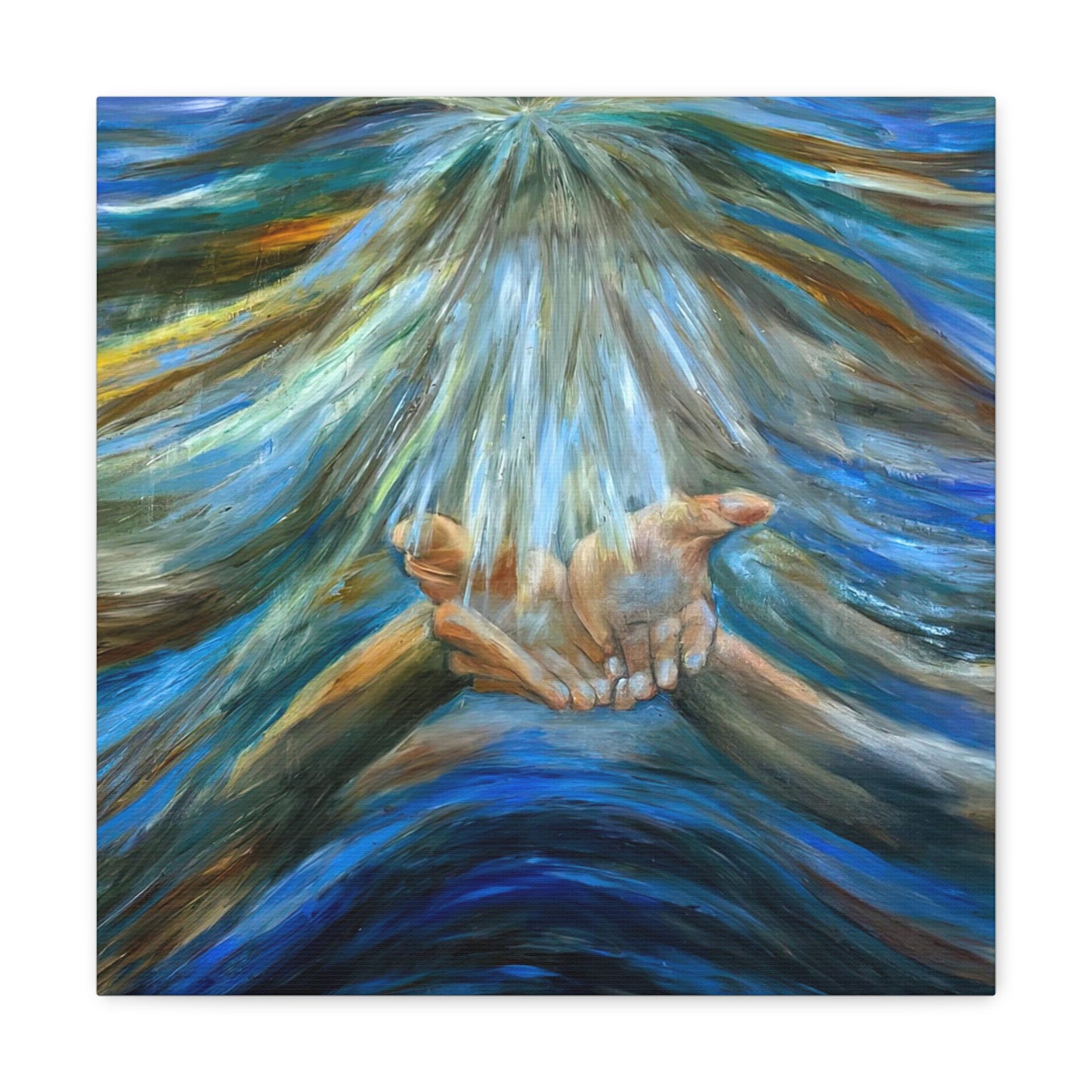 Reiki, Hands of Grace, Hands of Light, Creation, Spiritual, Religious Wall Art, Canvas Gallery Wraps, Wall Print Art Oil Painting,
