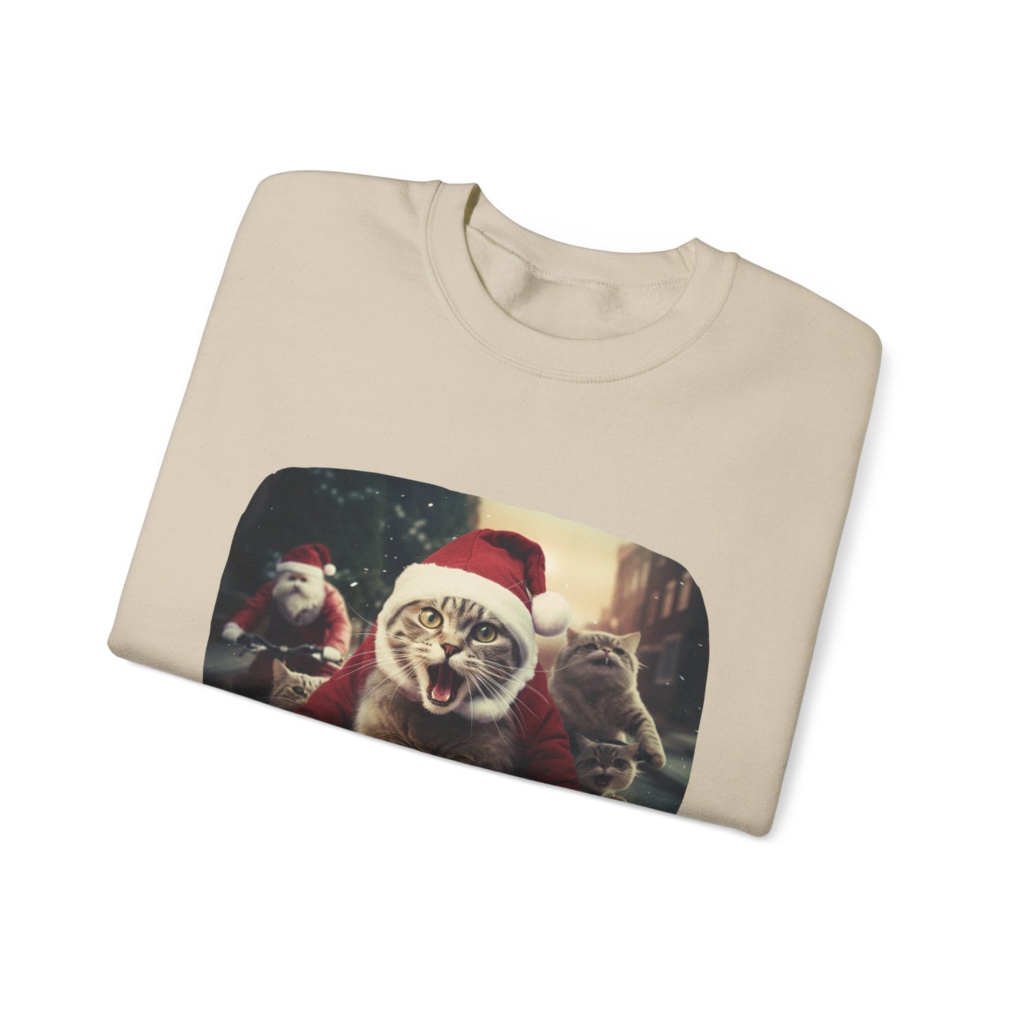Fun Cat Dad, #1 Christmas Cat, Cat Lovers Gift, Kitty Cat Christmas Shirt Mens Unisex Size Sweatshirt Sweat Shirt, Many Colors