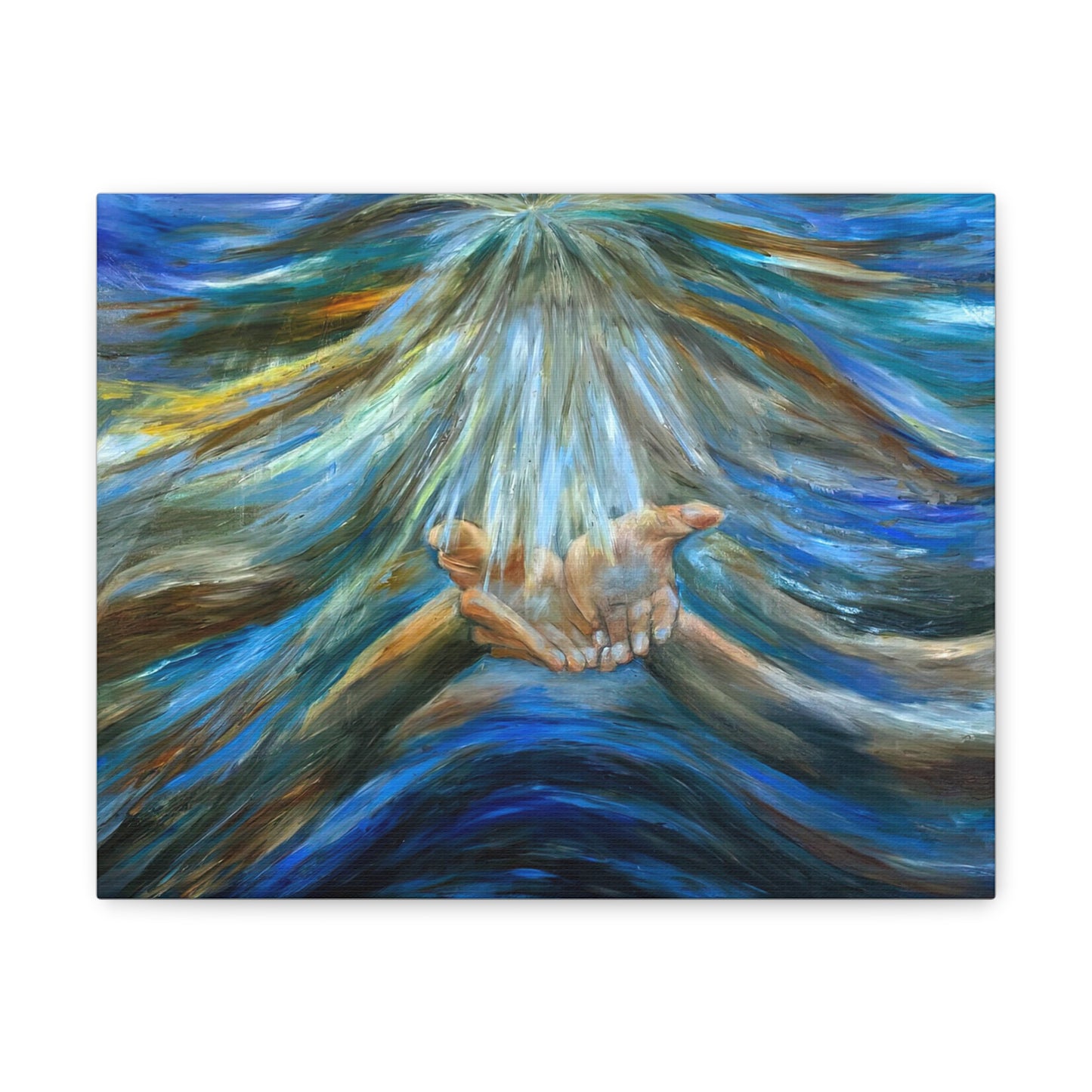 Reiki, Hands of Grace, Hands of Light, Creation, Spiritual, Religious Wall Art, Canvas Gallery Wraps, Wall Print Art Oil Painting,
