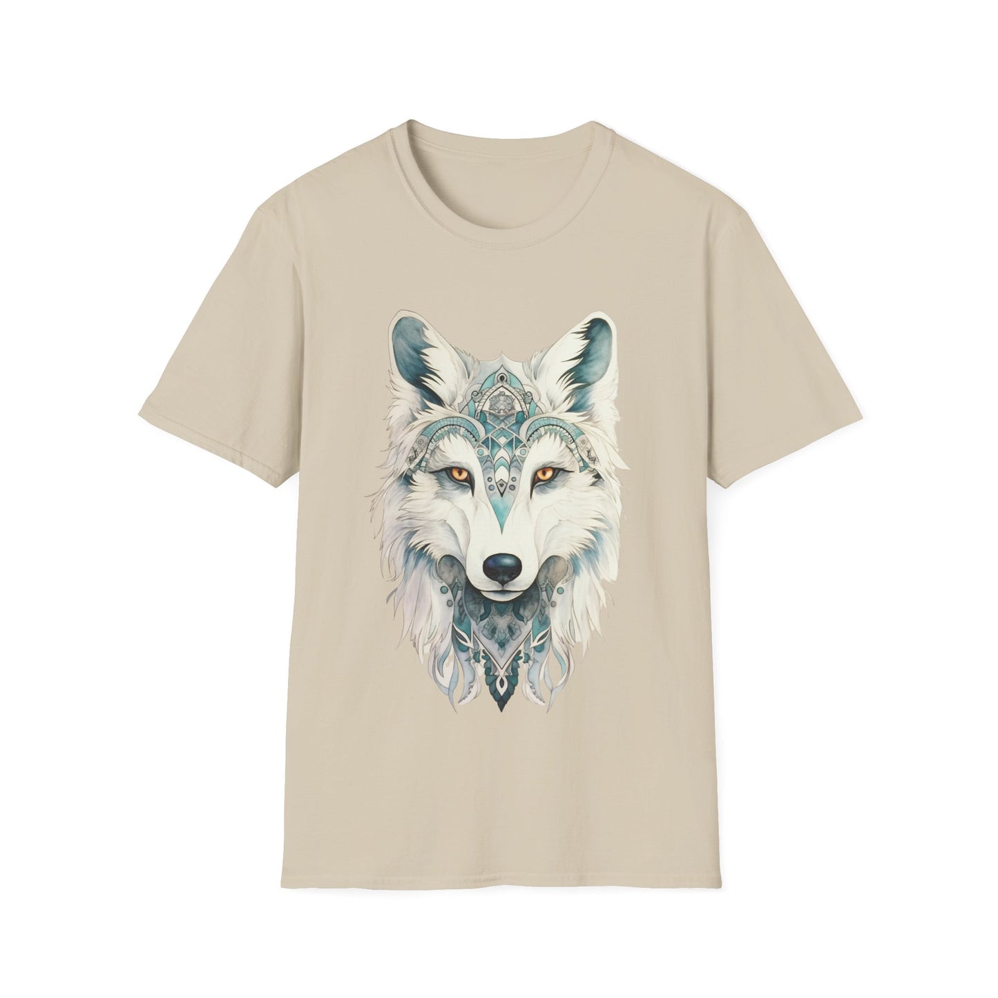 Snow Wolf, White Wolf Shirt, Lone Wolf Gift Unisex Tee Shirt, T-Shirt Wolf Totem Spirit Medicine Softstyle T-Shirt Tee Teeshirt