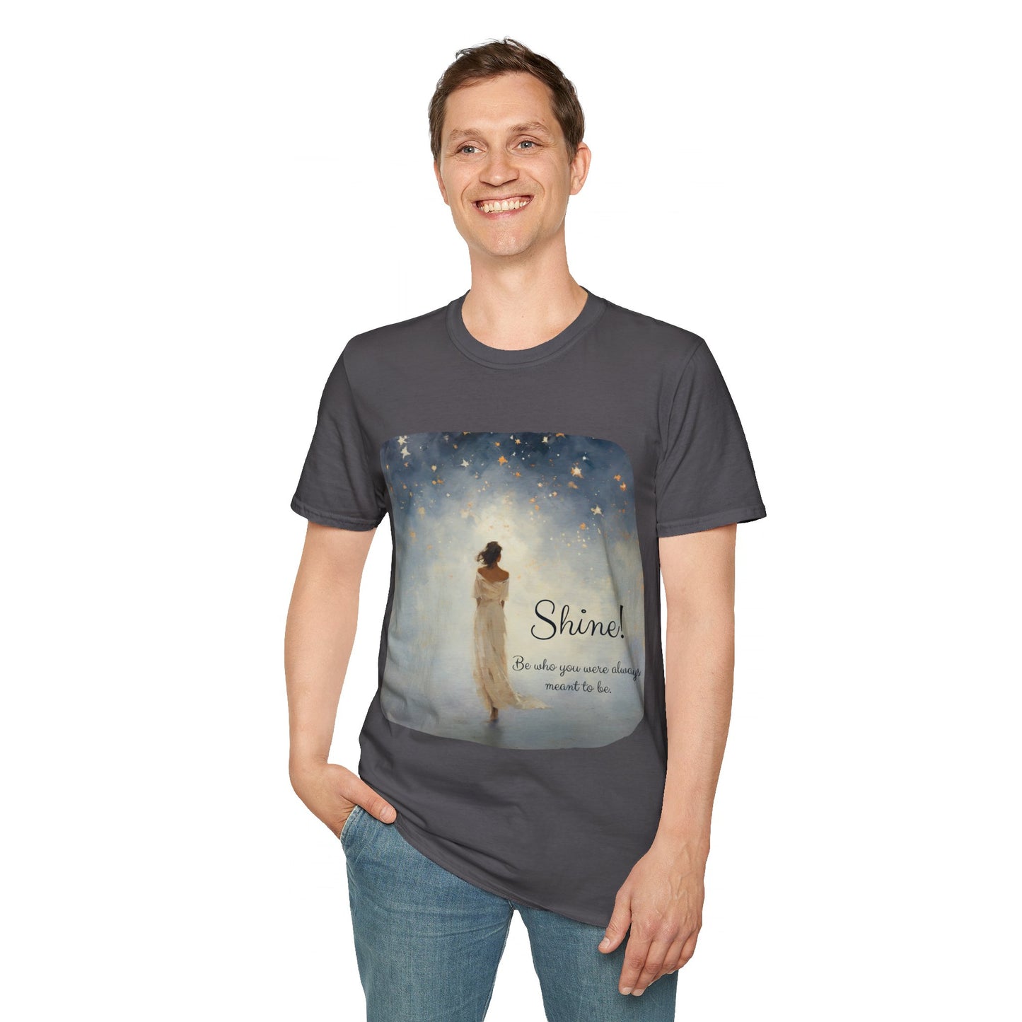 Inspirational Shine! Yoga Meditation Gift Shirt, Christmas Gift, Christmas Shirt, Unisex Shirt, Softstyle T-Shirt Tee Teeshirt