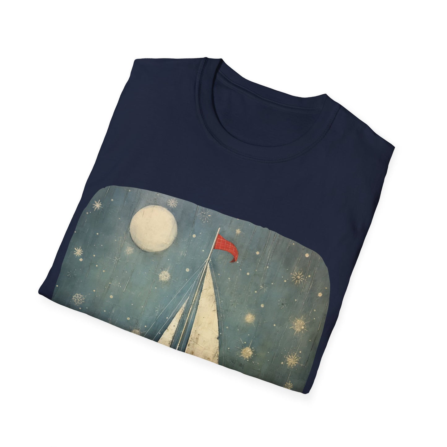 Christmas Nautical, Sailing Lover's Christmas Gift Unisex Tee Shirt, T-Shirt Sailing Gift Softstyle T-Shirt Tee Teeshirt Nautical Florida