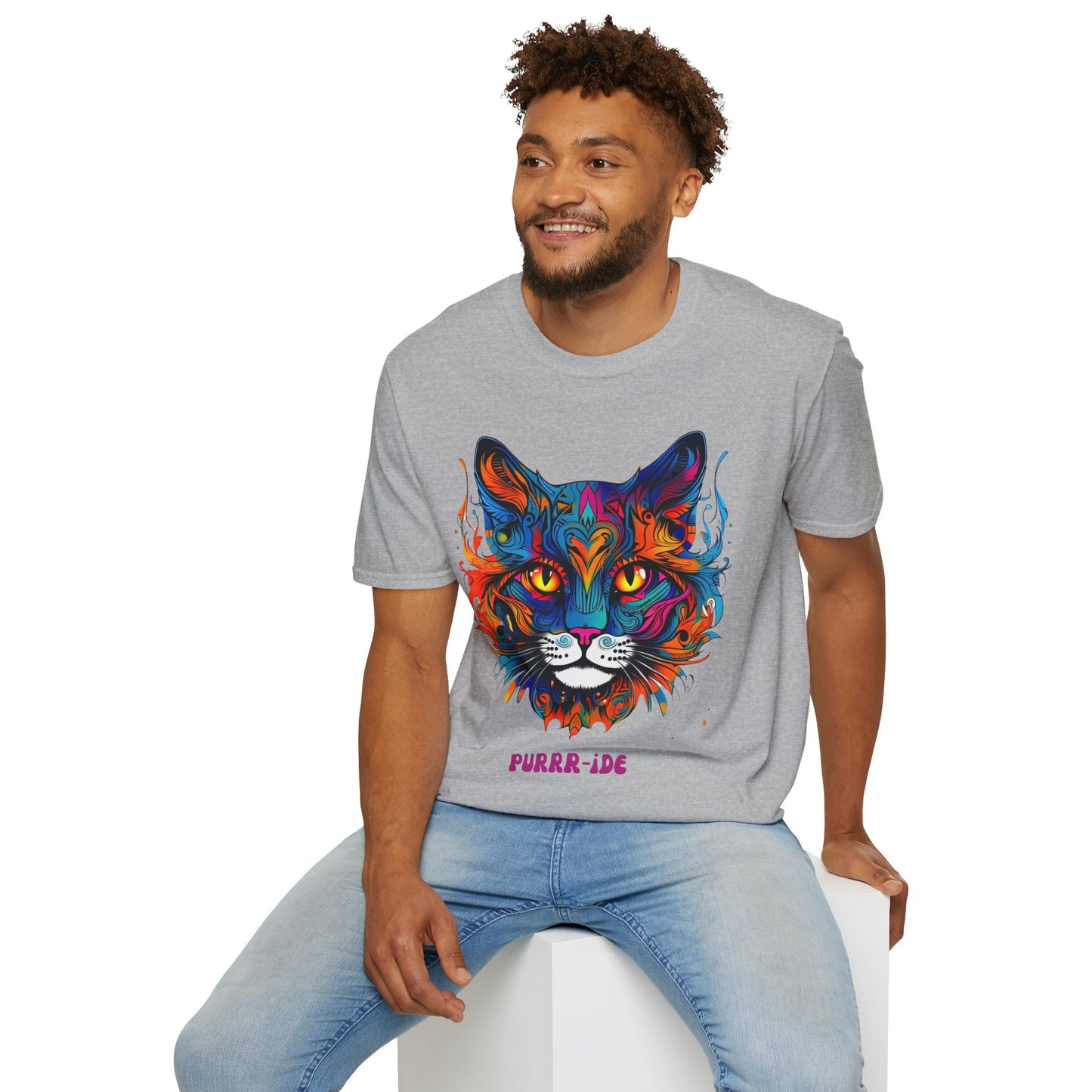 Pride - Purride Cat Shirt, Cat Lover's Christmas Gift Unisex Tee Shirt, T-Shirt Cat Lovers Gift Softstyle T-Shirt Tee Teeshirt LGBTQ+ Gift