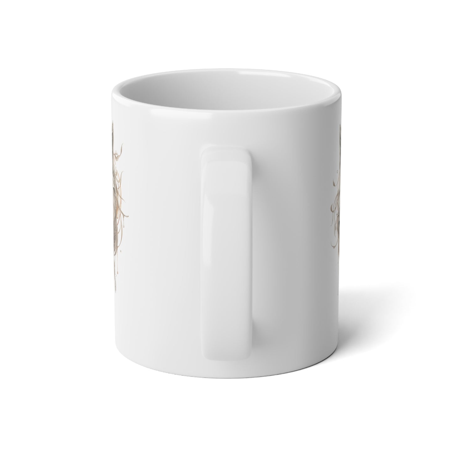 White Wolf Totem, Wolf Tribal Style Christmas Gift Mug, Jumbo 20 oz Mug XL Size Mug- White Wolf Medicine Christmas Gift