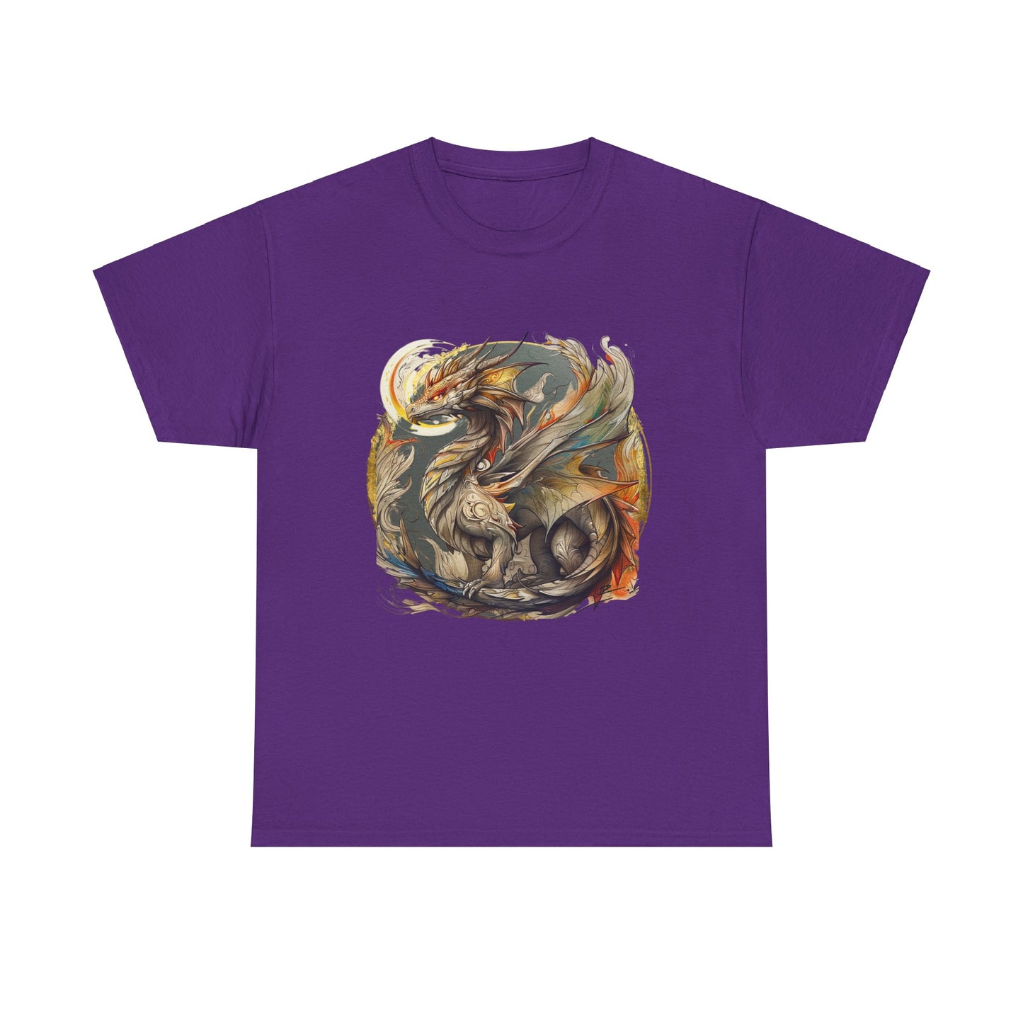 Flying Dragon Graphic Tee - Dragons and Ancestors - Dragon Lovers Unisex Heavy Cotton Tee T-Shirt