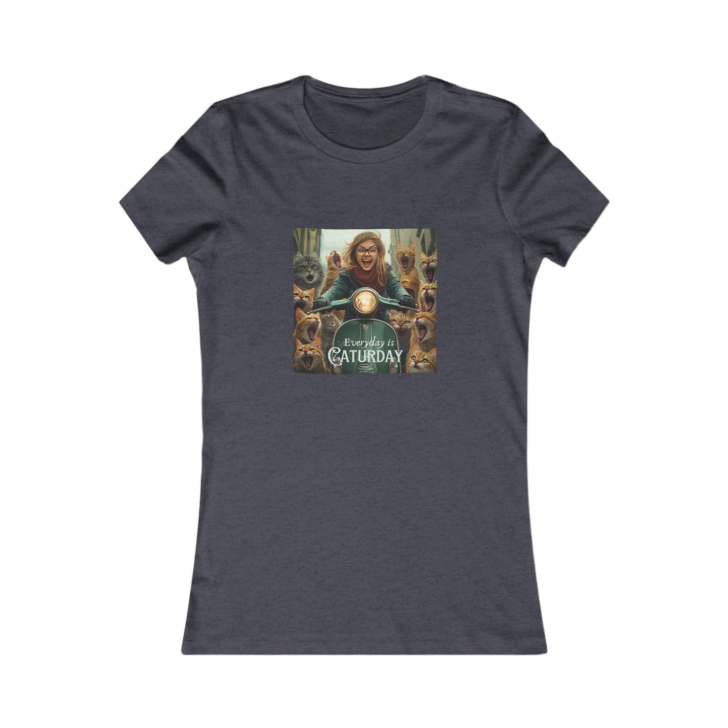 Childless Cat Lady Shirt - "Everyday is Caturday" - T-shirt, Ladies Cut Graphic Tees