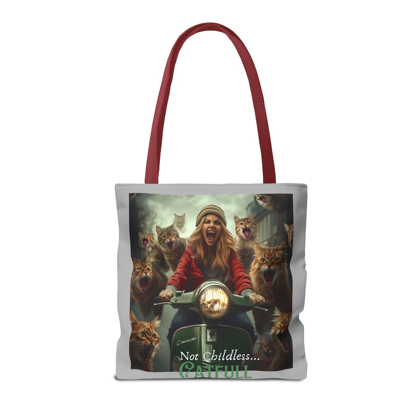 "Not Childless... Catfull" Cat Lady Tote Bag Childless Cat Lady Tote Bag (AOP)