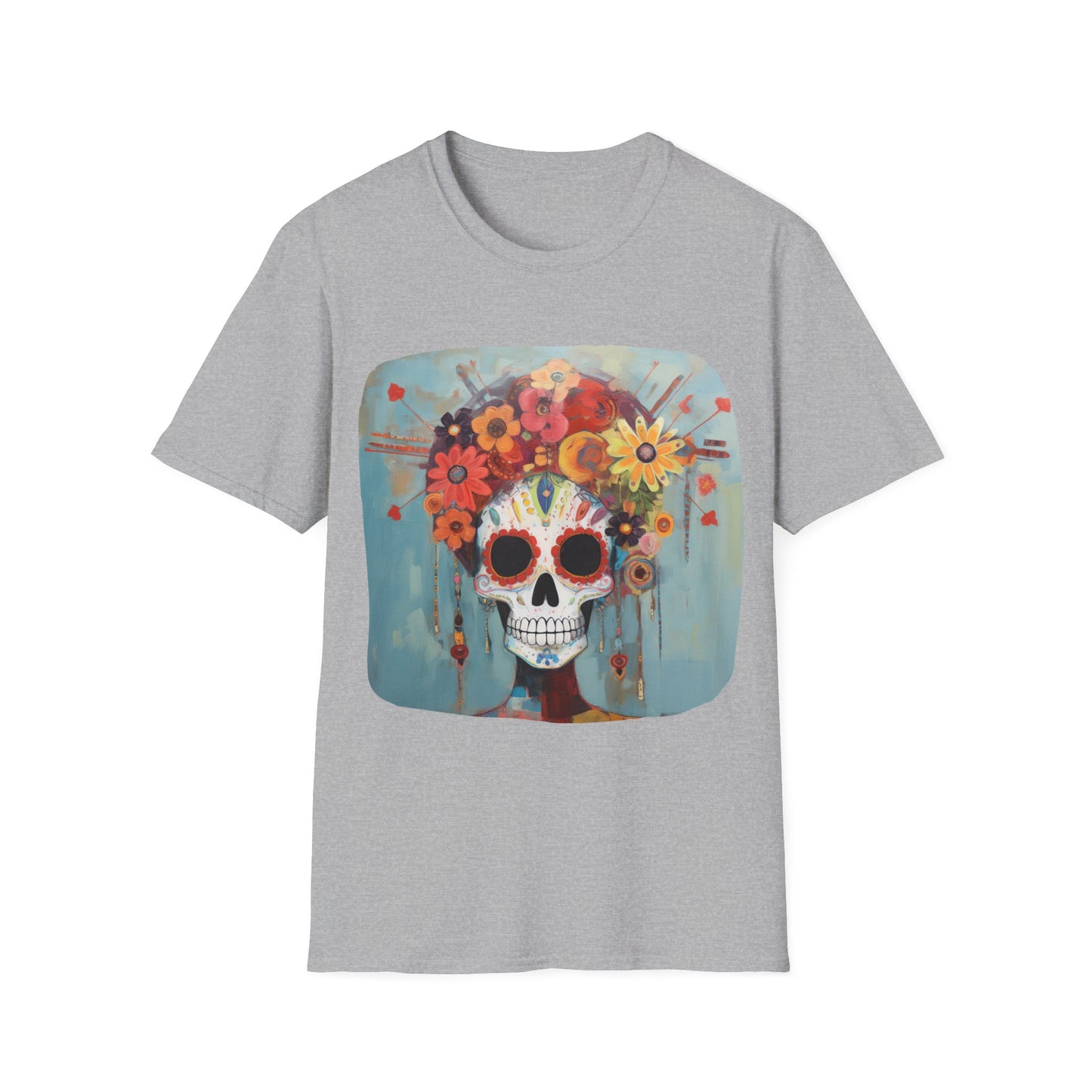 Mictecacihuatl Dia De Los Muertos Candy Skull Shirt, Teeshirt, Unisex Softstyle T-Shirt Mens Womans