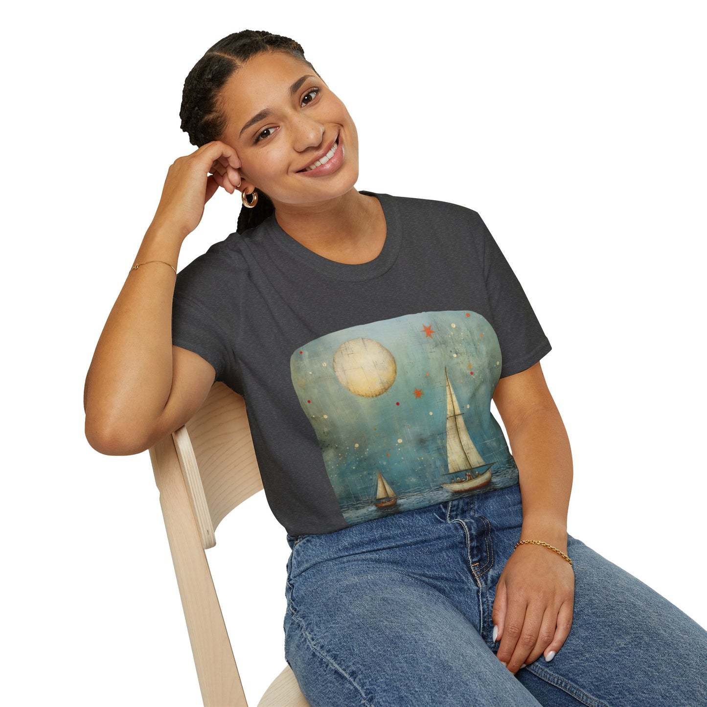 Nautical, Sailing Lover's Peaceful Seas Unisex Tee Shirt, T-Shirt Sailing Gift Softstyle T-Shirt Tee Teeshirt Nautical Florida Gift