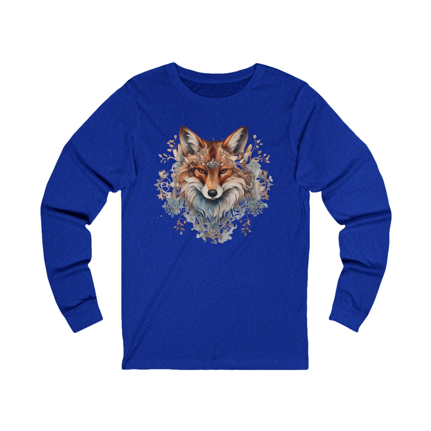 Red Fox Winter Fox, Long Sleeve Holiday Shirt Fox Christmas Gift Unisex Jersey Long Sleeve Tee Shirt, T-Shirt,
